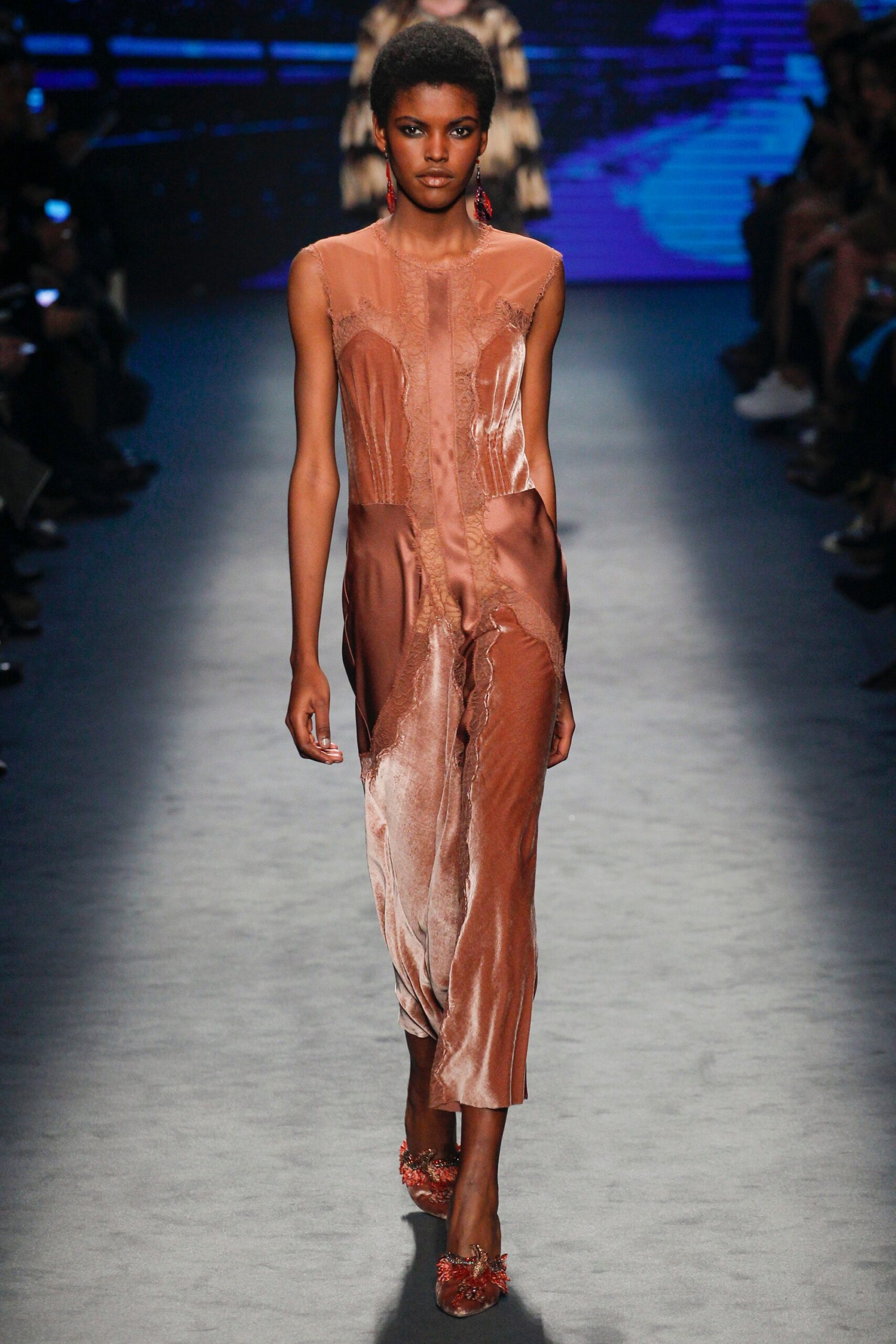 brown silk sleeveless dress