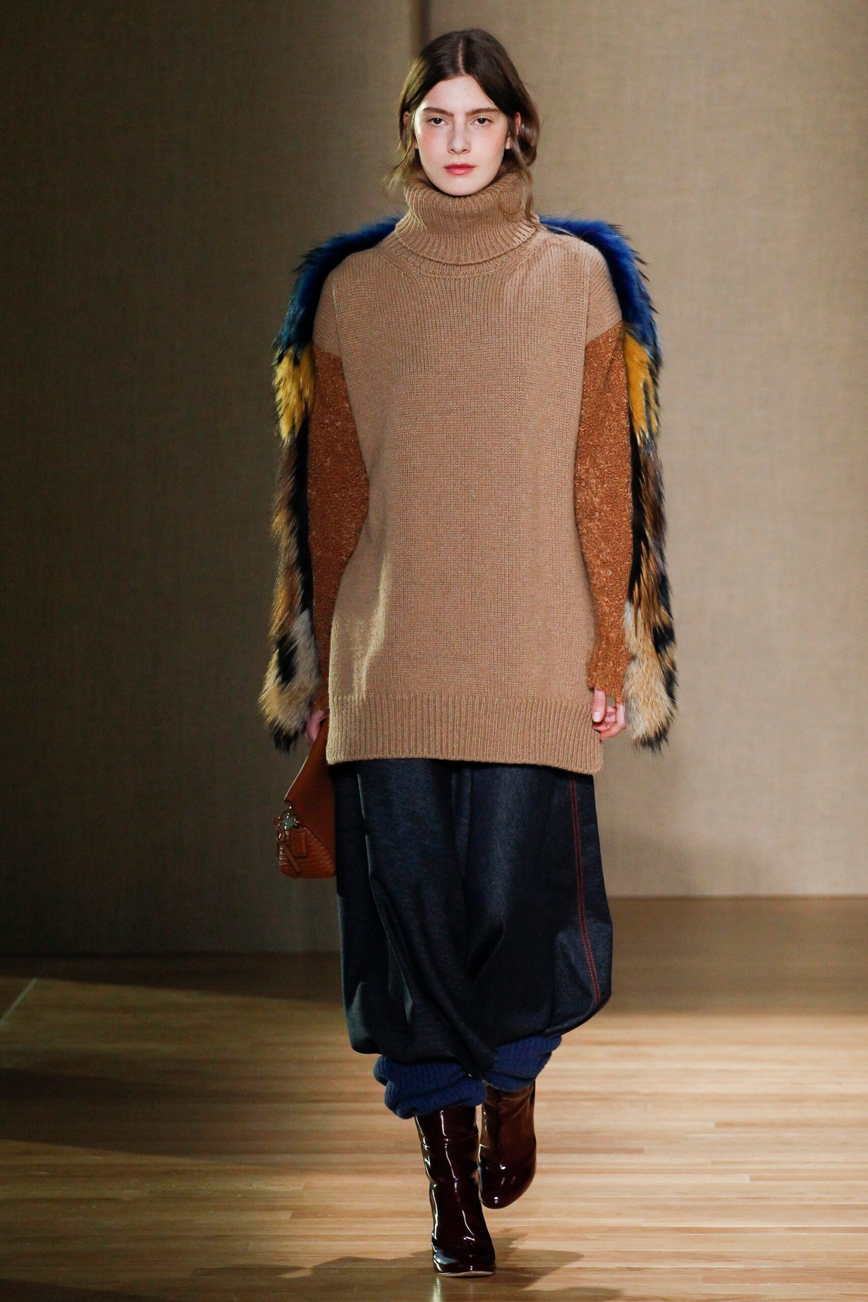 multi fur structured layered coat