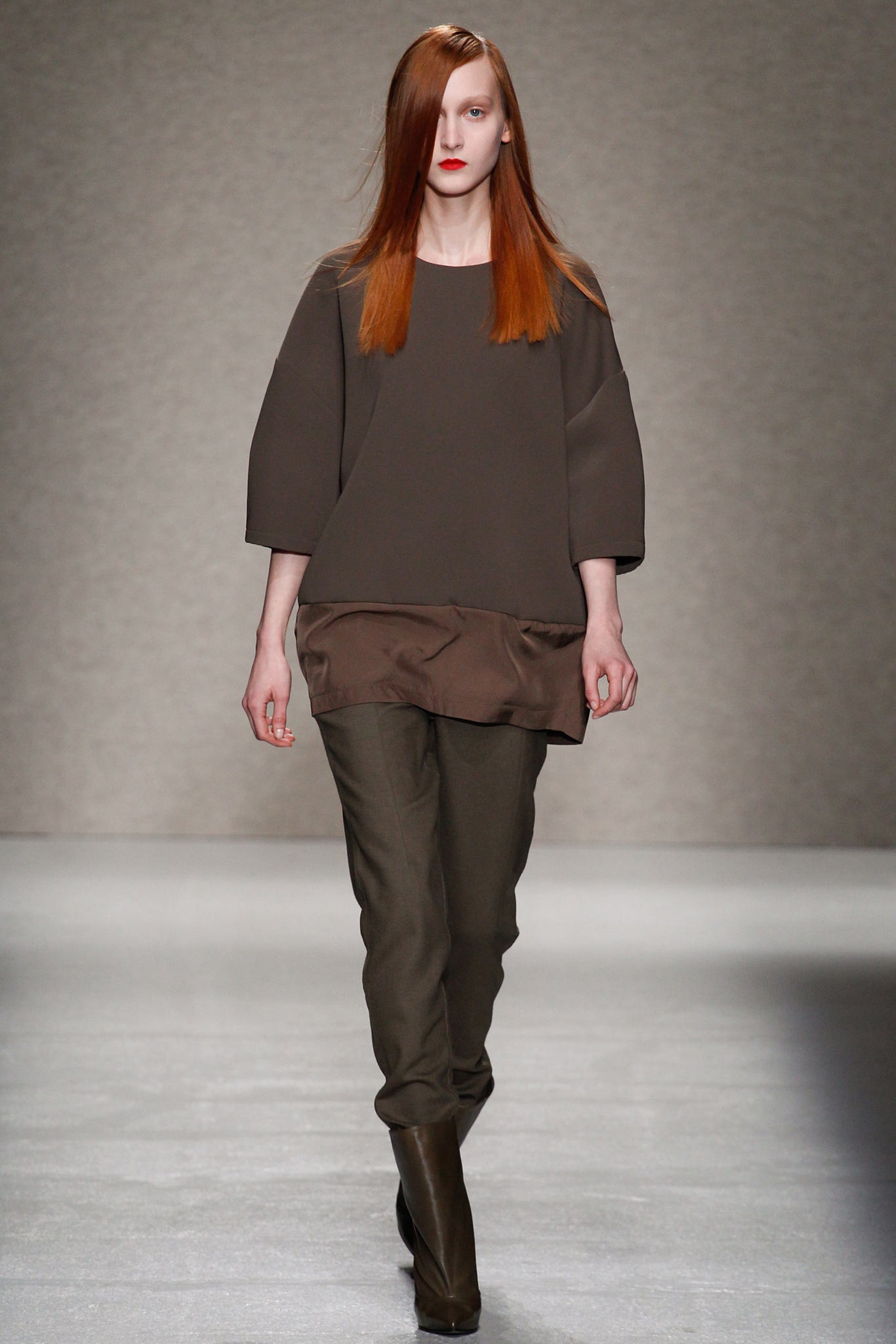 brown cotton short-sleeve relaxed layered top