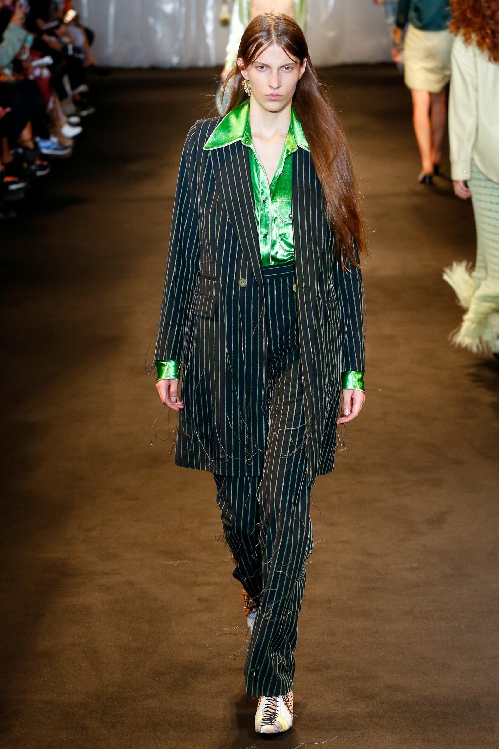 black striped tailored suit