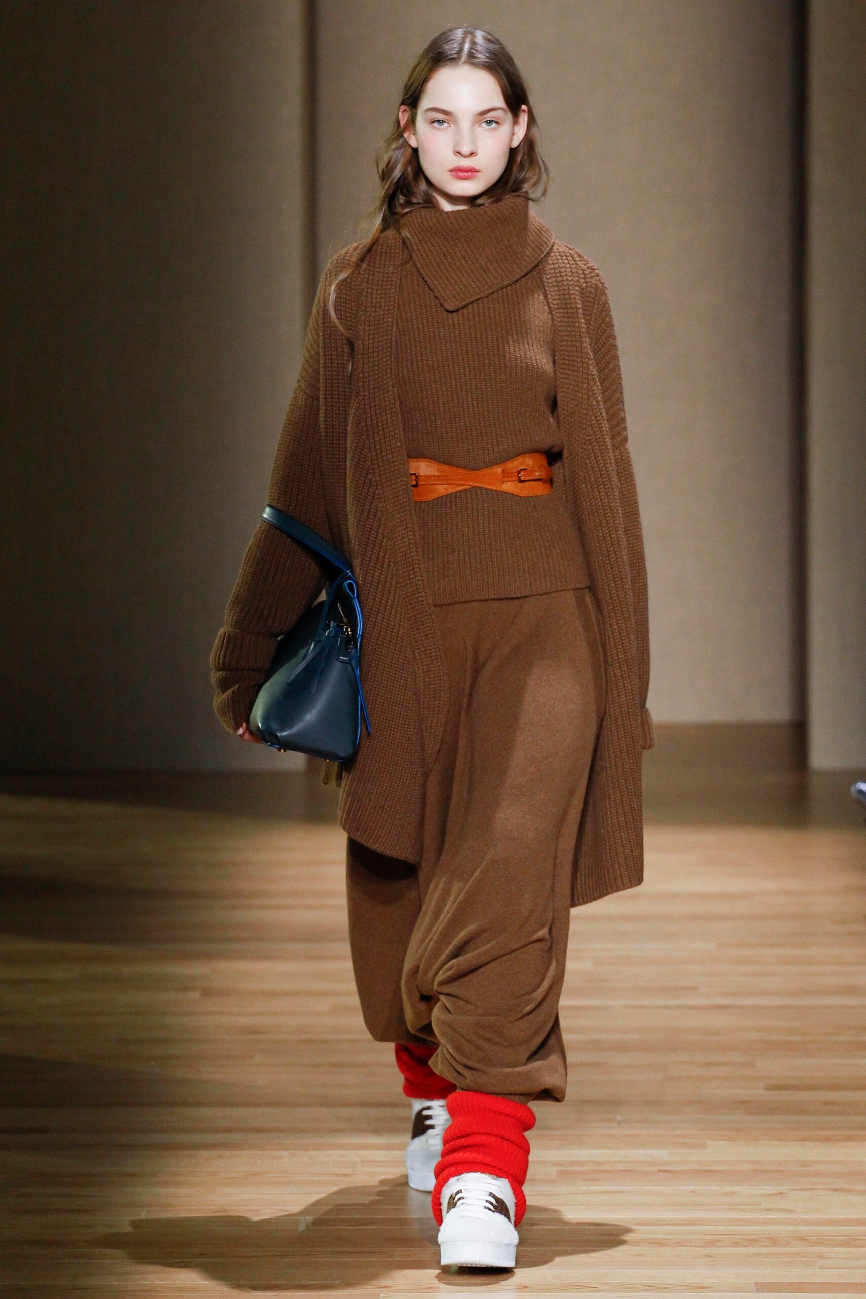 brown relaxed sweater and pants