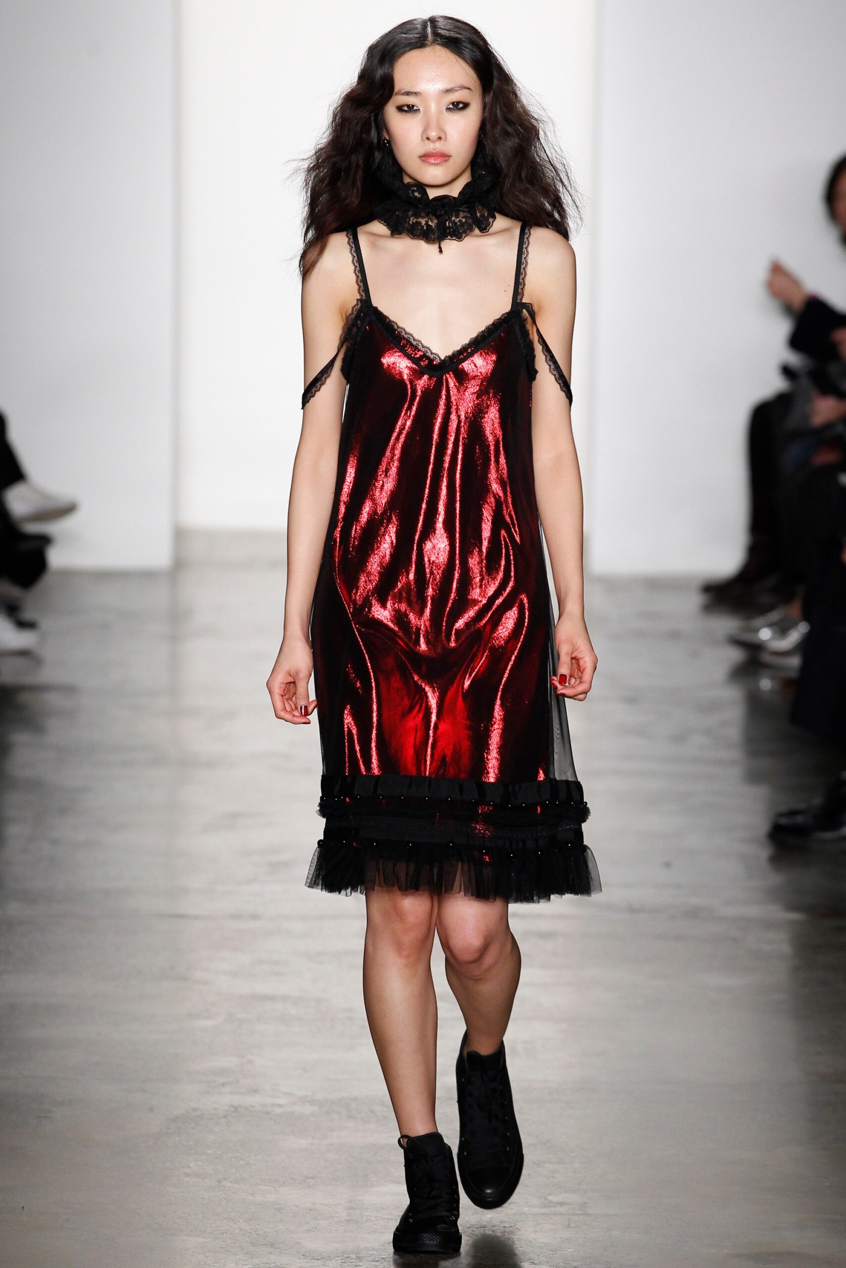 red and black fitted dress