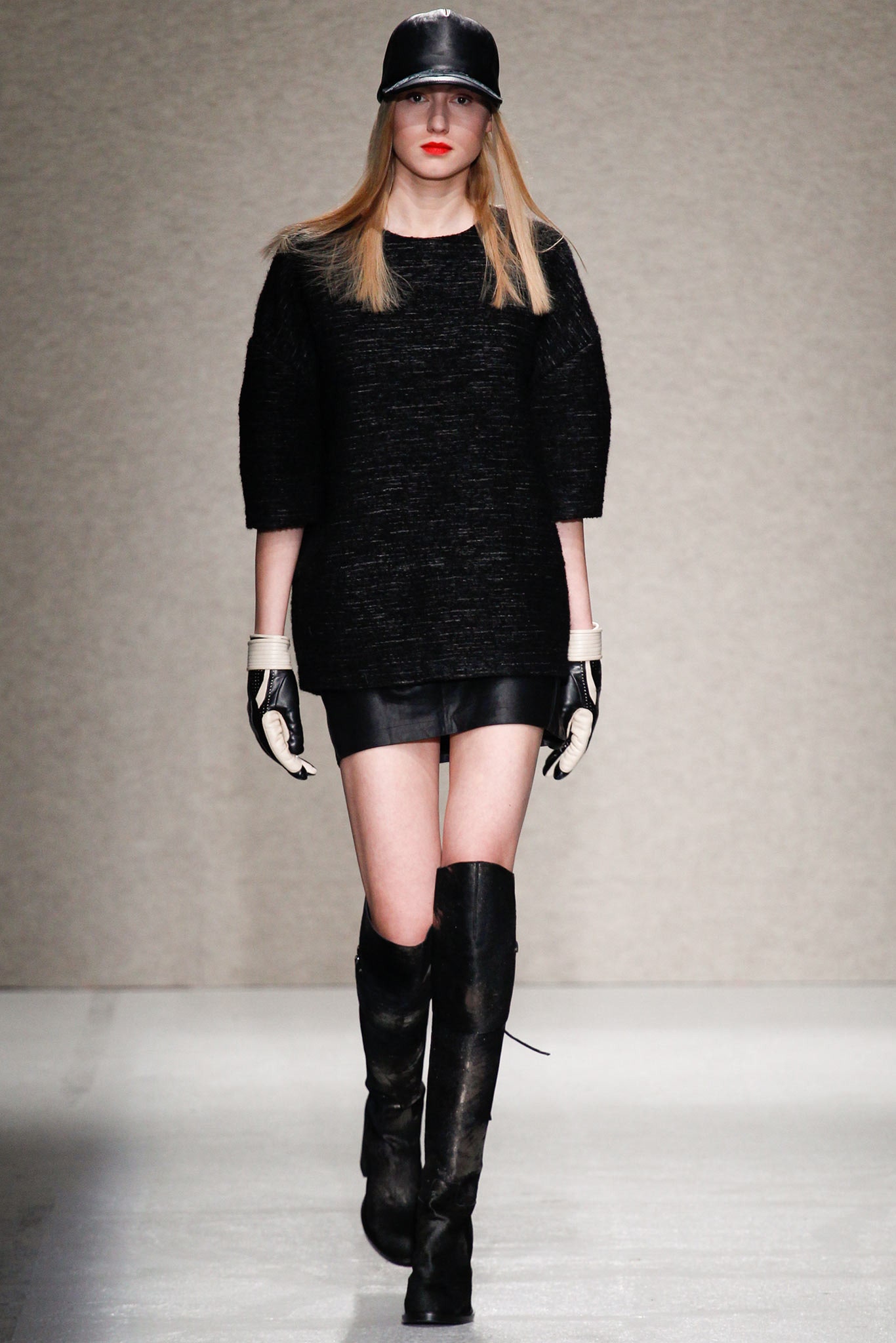 white leather gloves