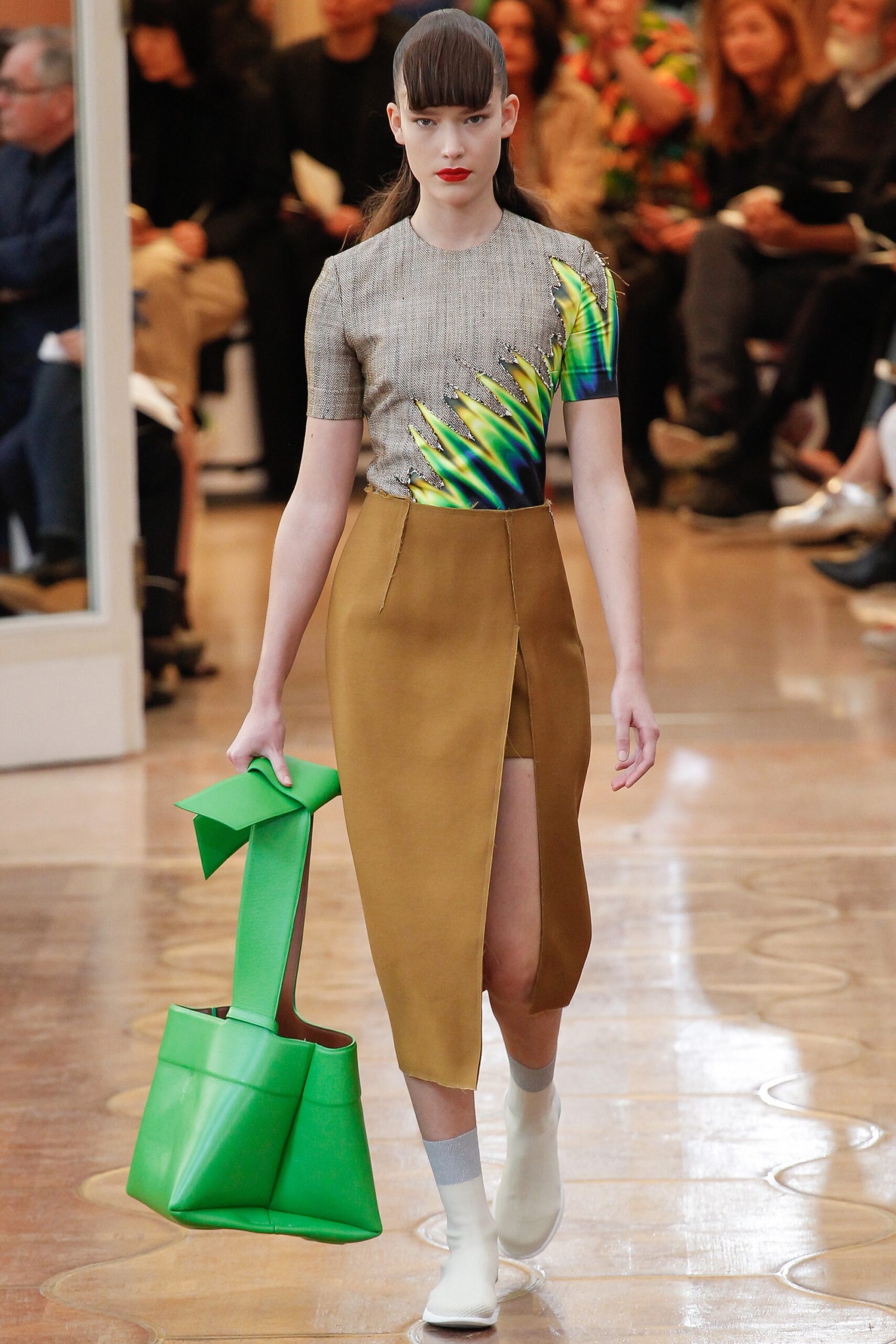 green vinyl structured bag