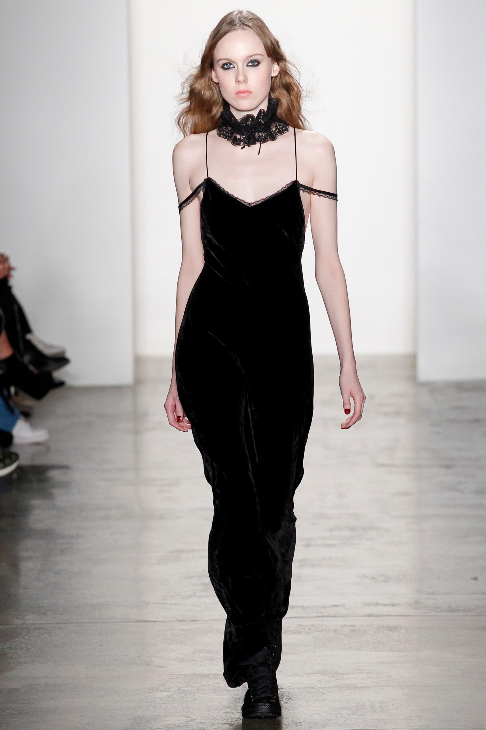 black velvet fitted gown