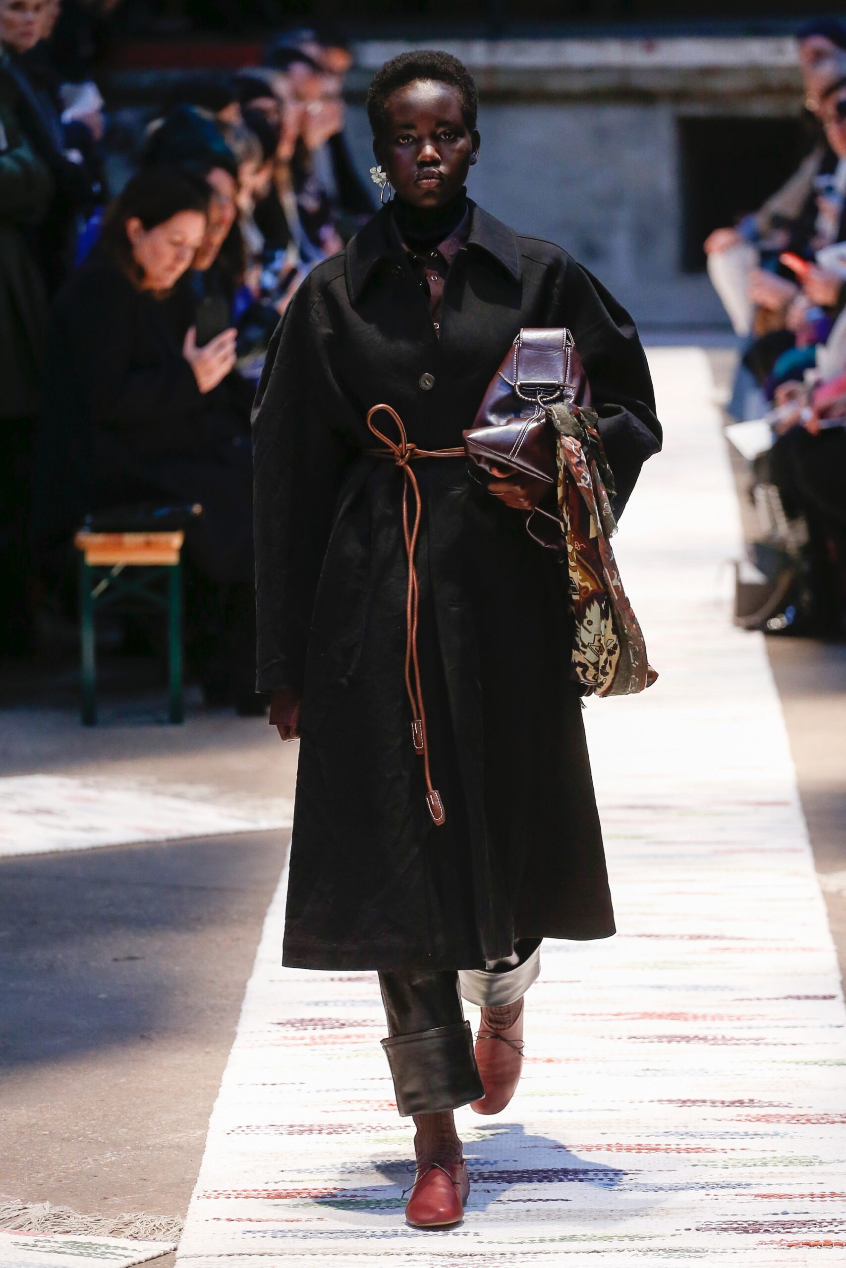 black coat with relaxed fit