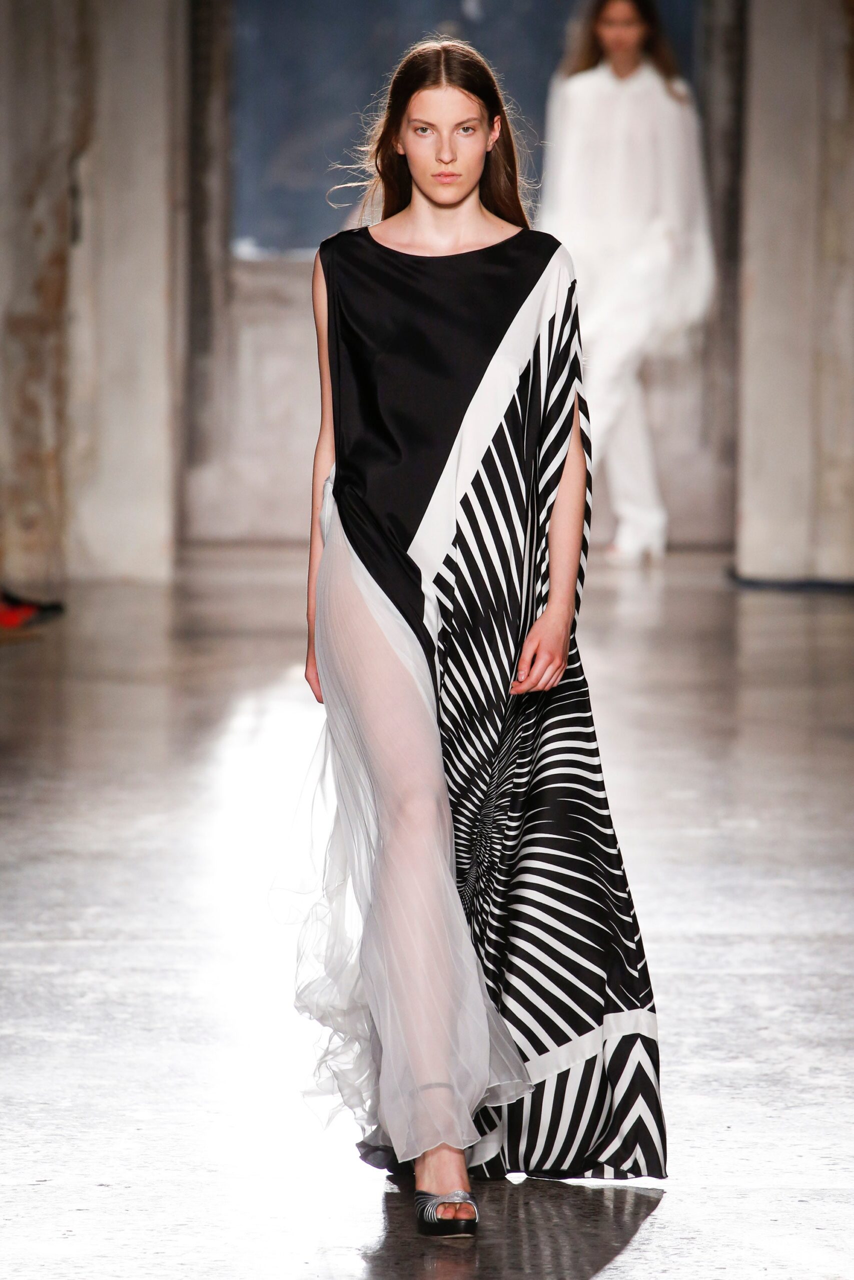 black and white asymmetric dress