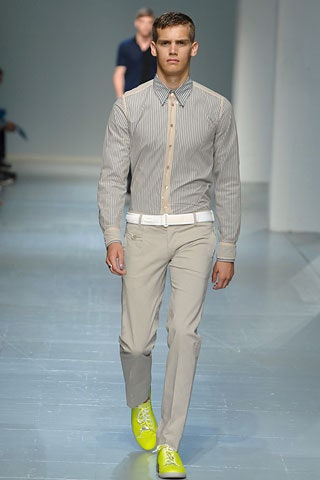 beige cotton tailored straight-leg pants