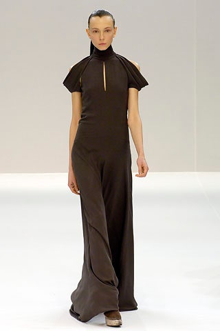 brown fitted sleeveless gown