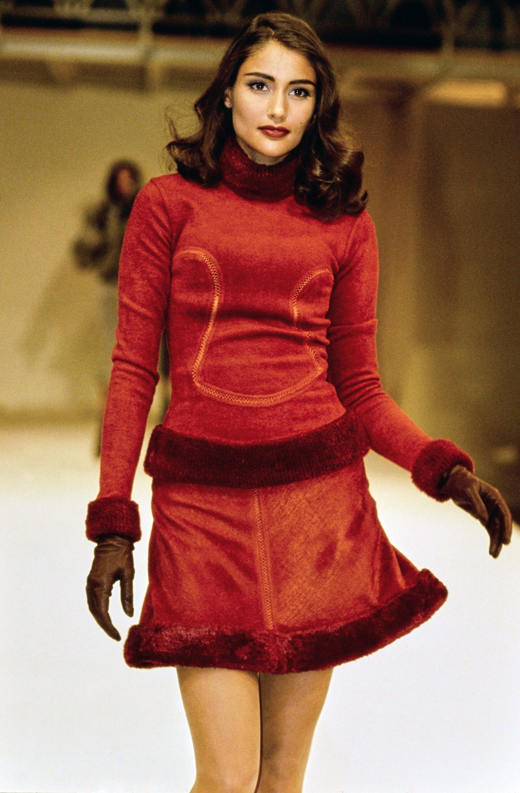 red velvet top and skirt