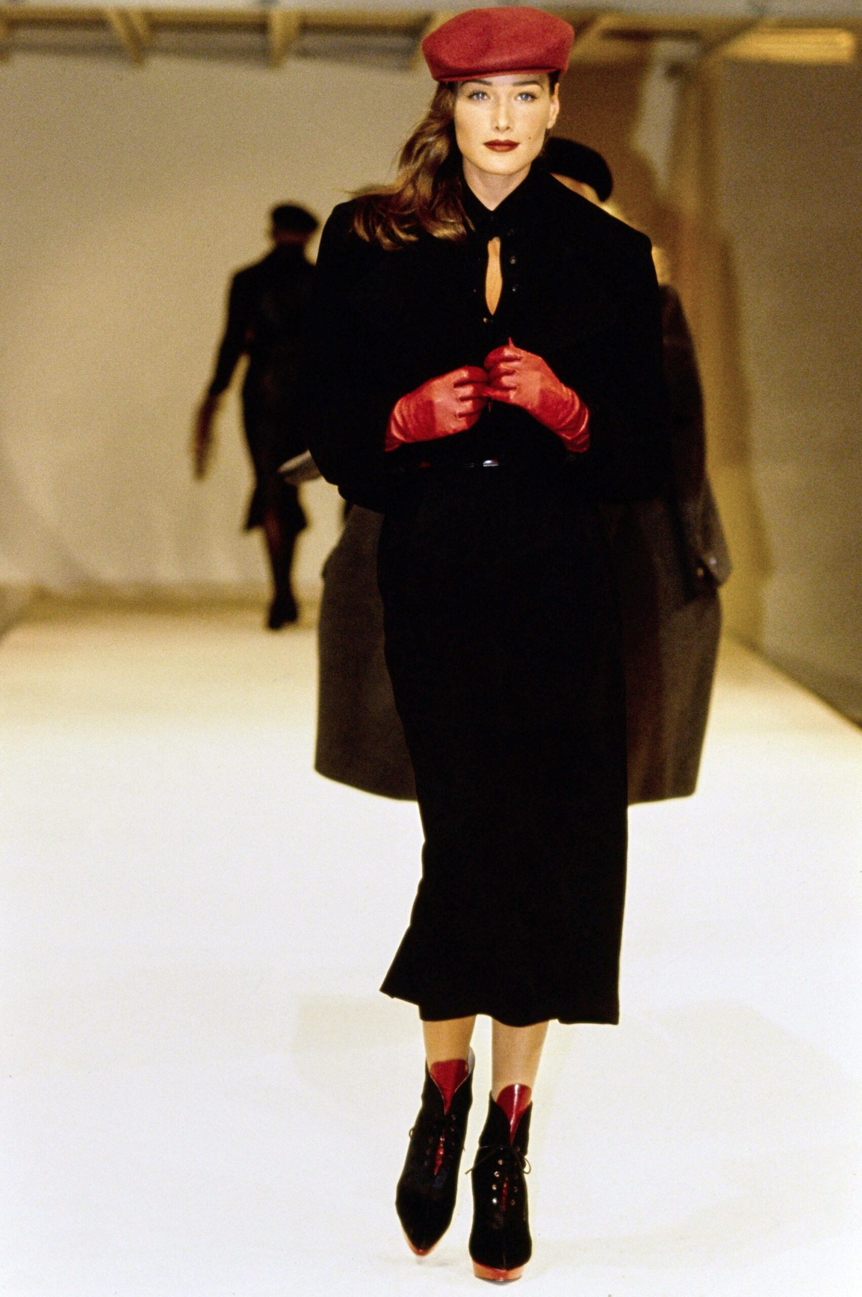 black wool fitted skirt and coat