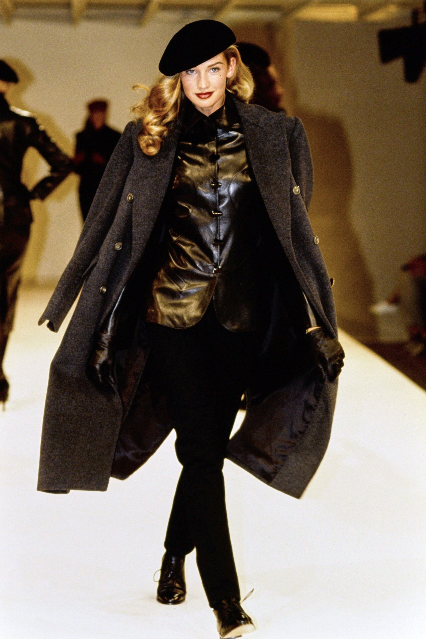 gray wool tailored coat