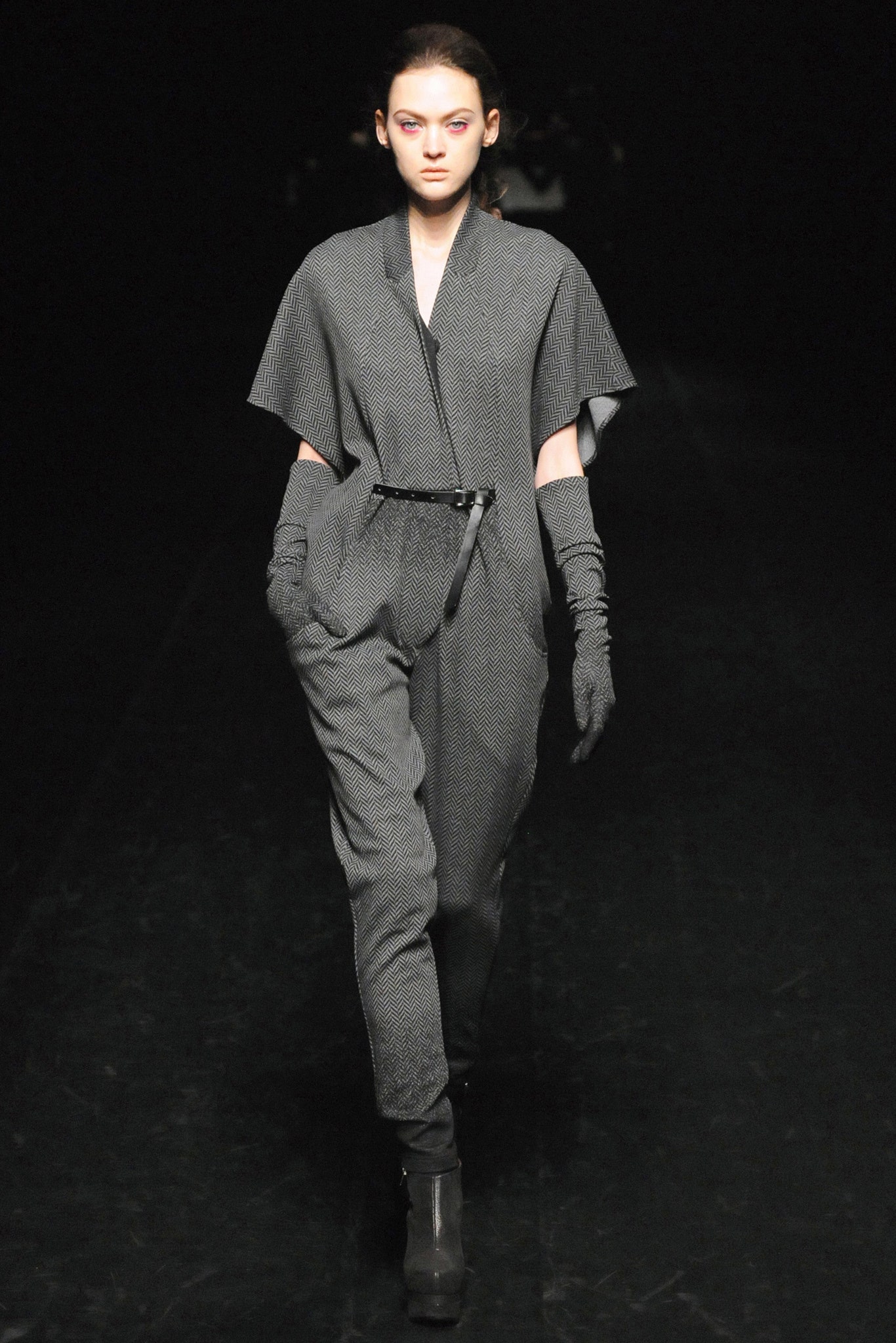 black gray fitted jumpsuit