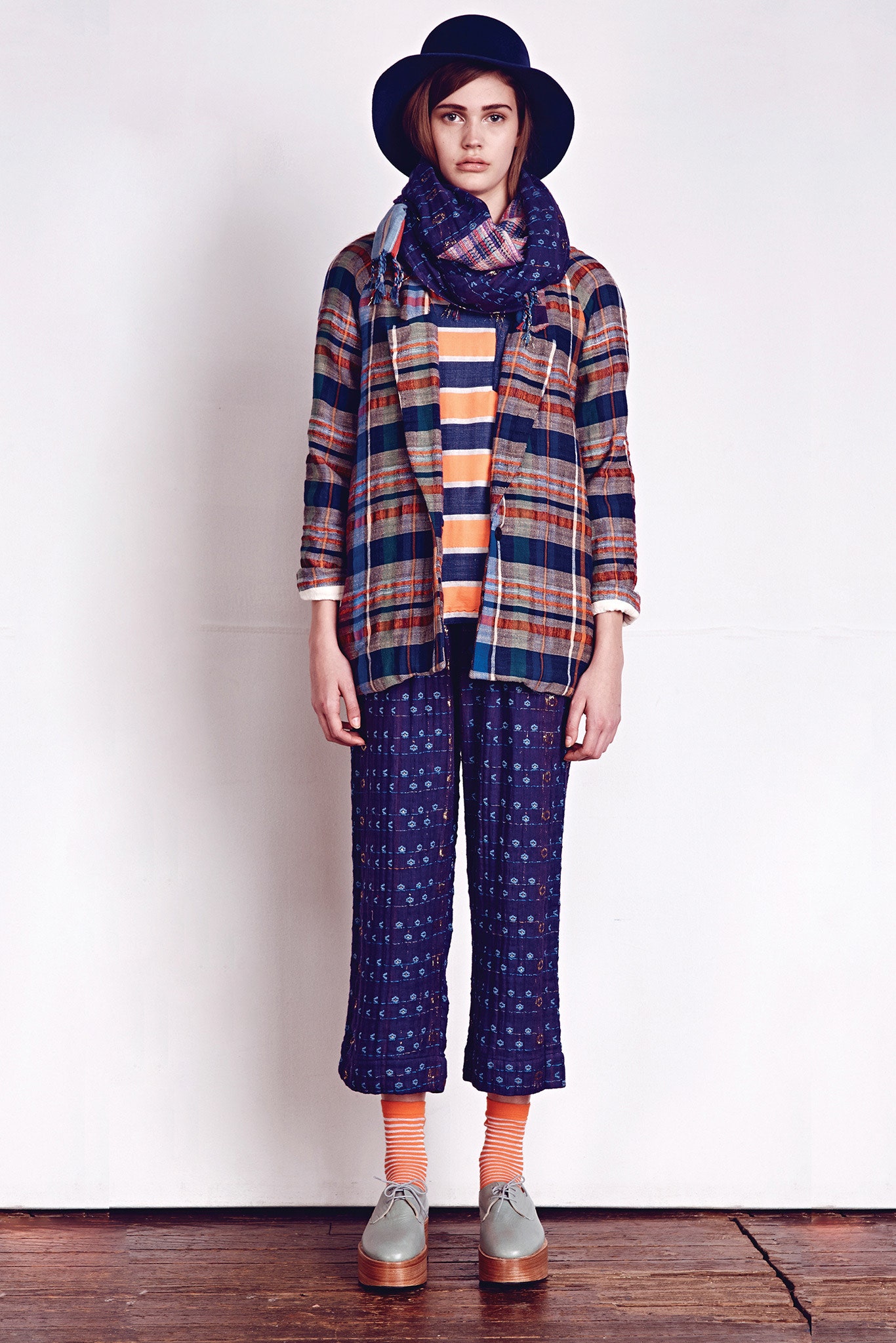 multi-colored relaxed jacket outfit