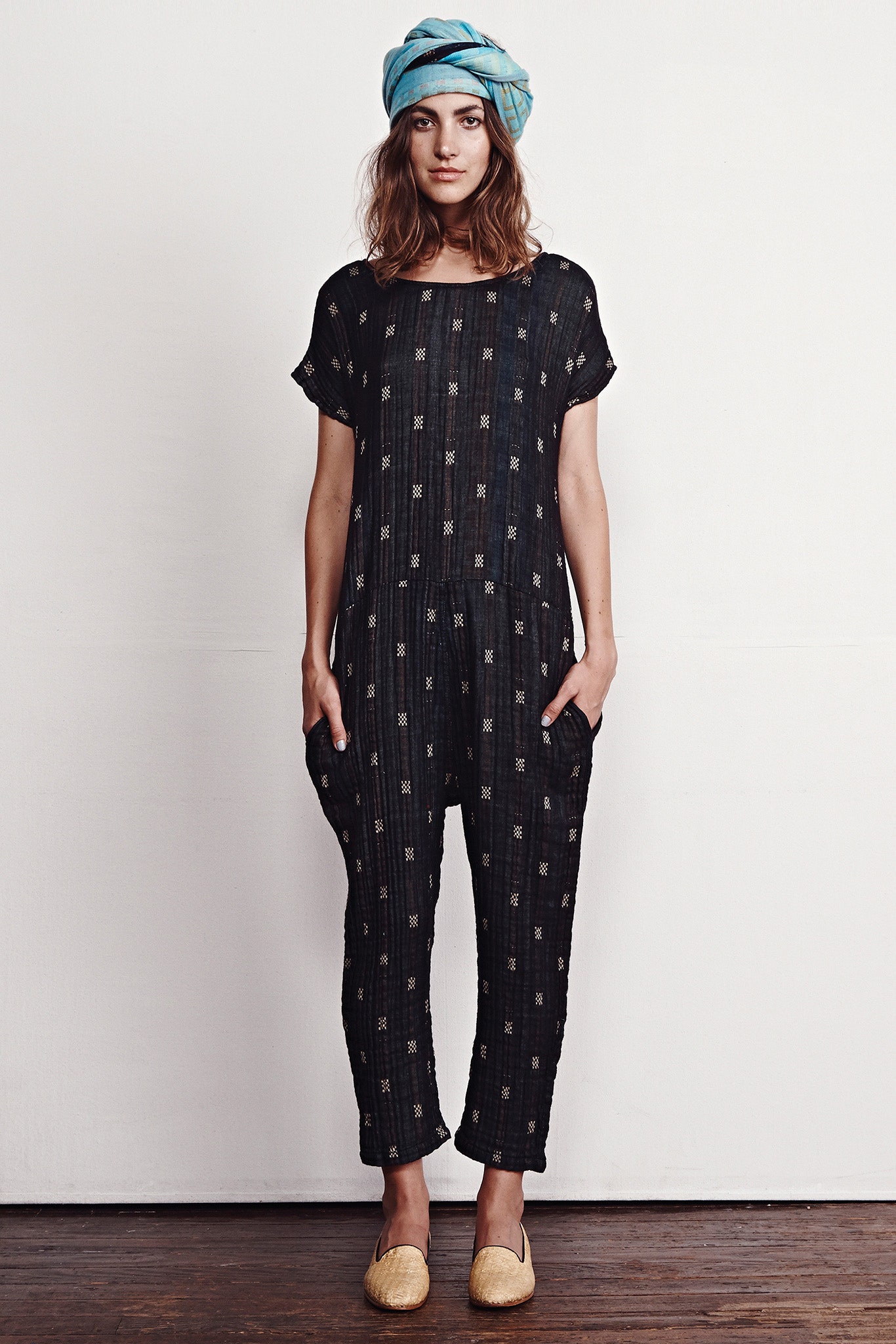 black printed relaxed jumpsuit