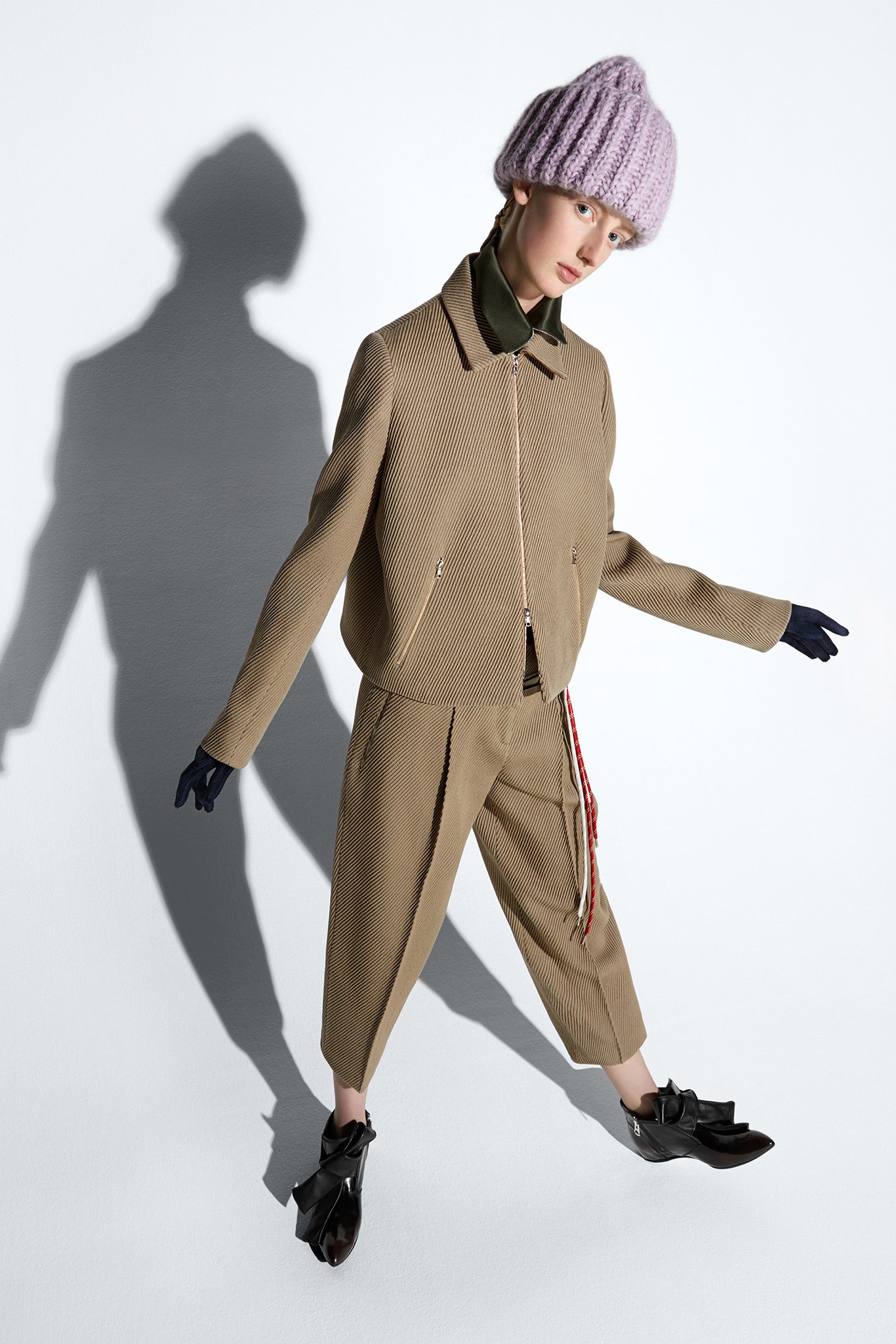 beige relaxed jacket and pants