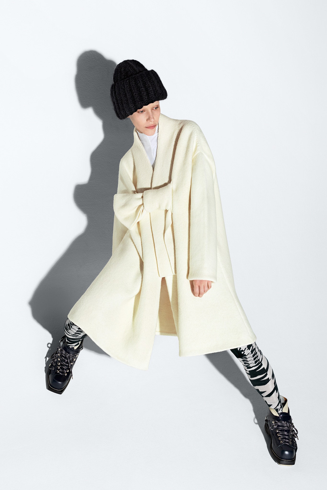 oversized white wool coat