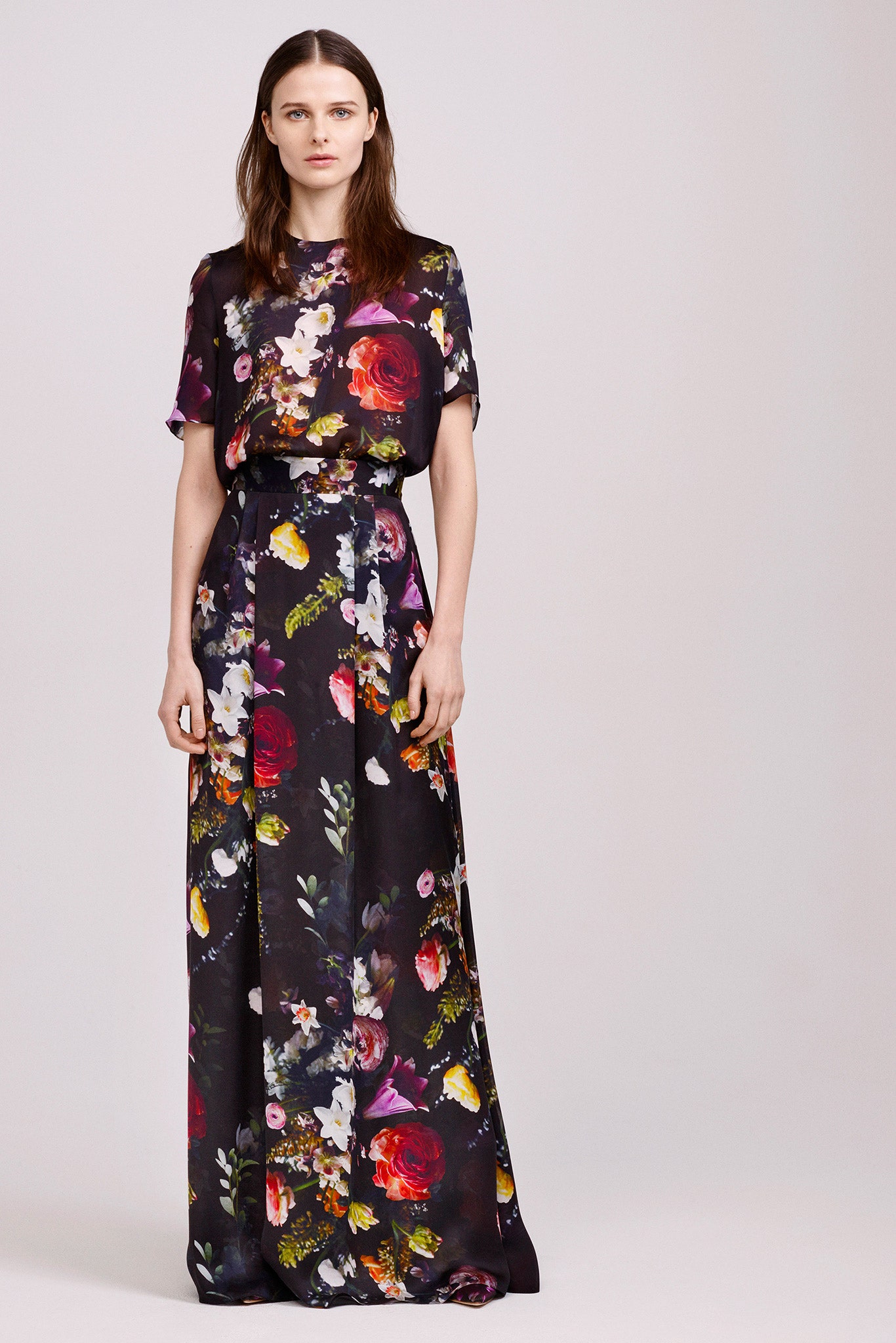 black floral maxi dress