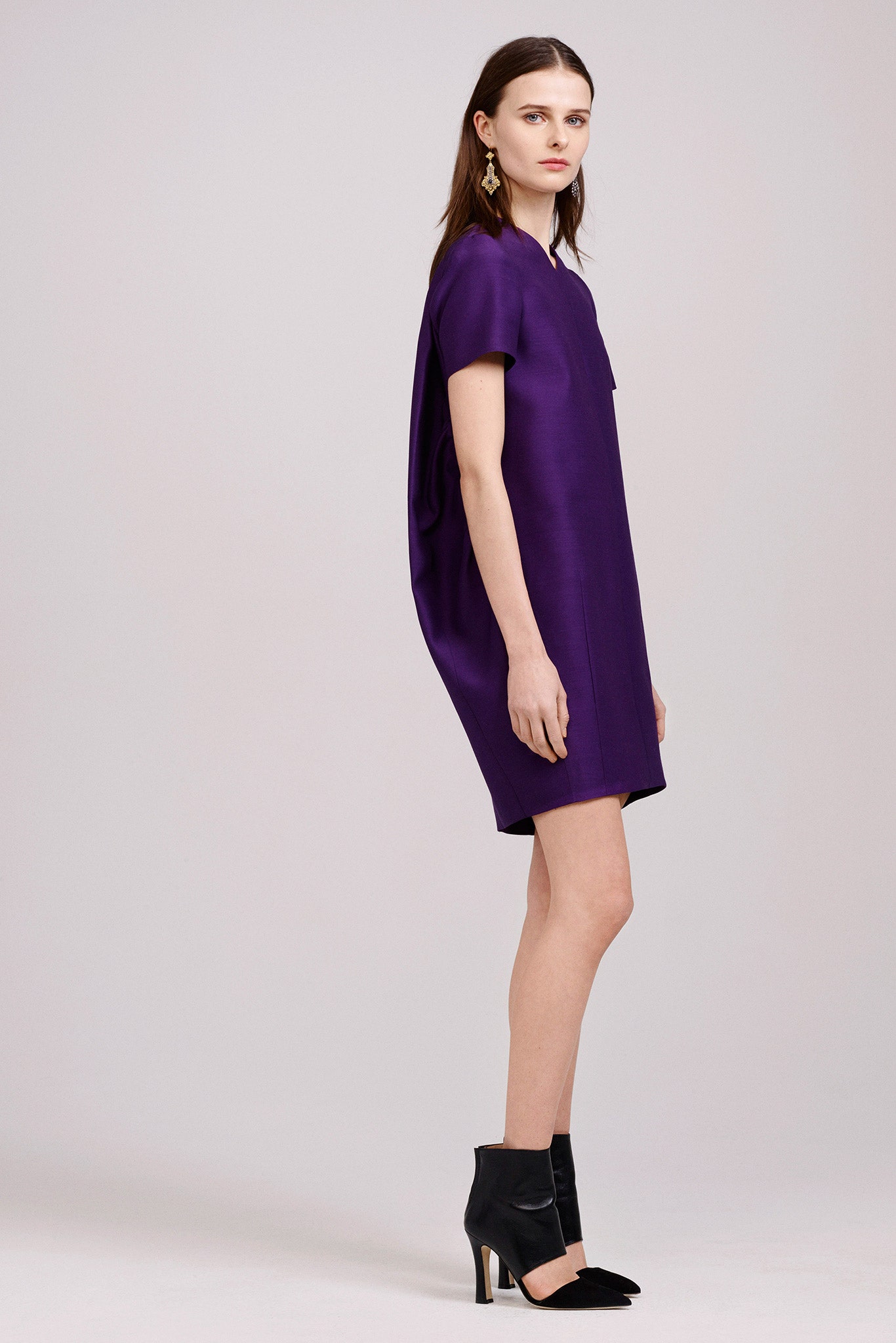 purple silk relaxed dress