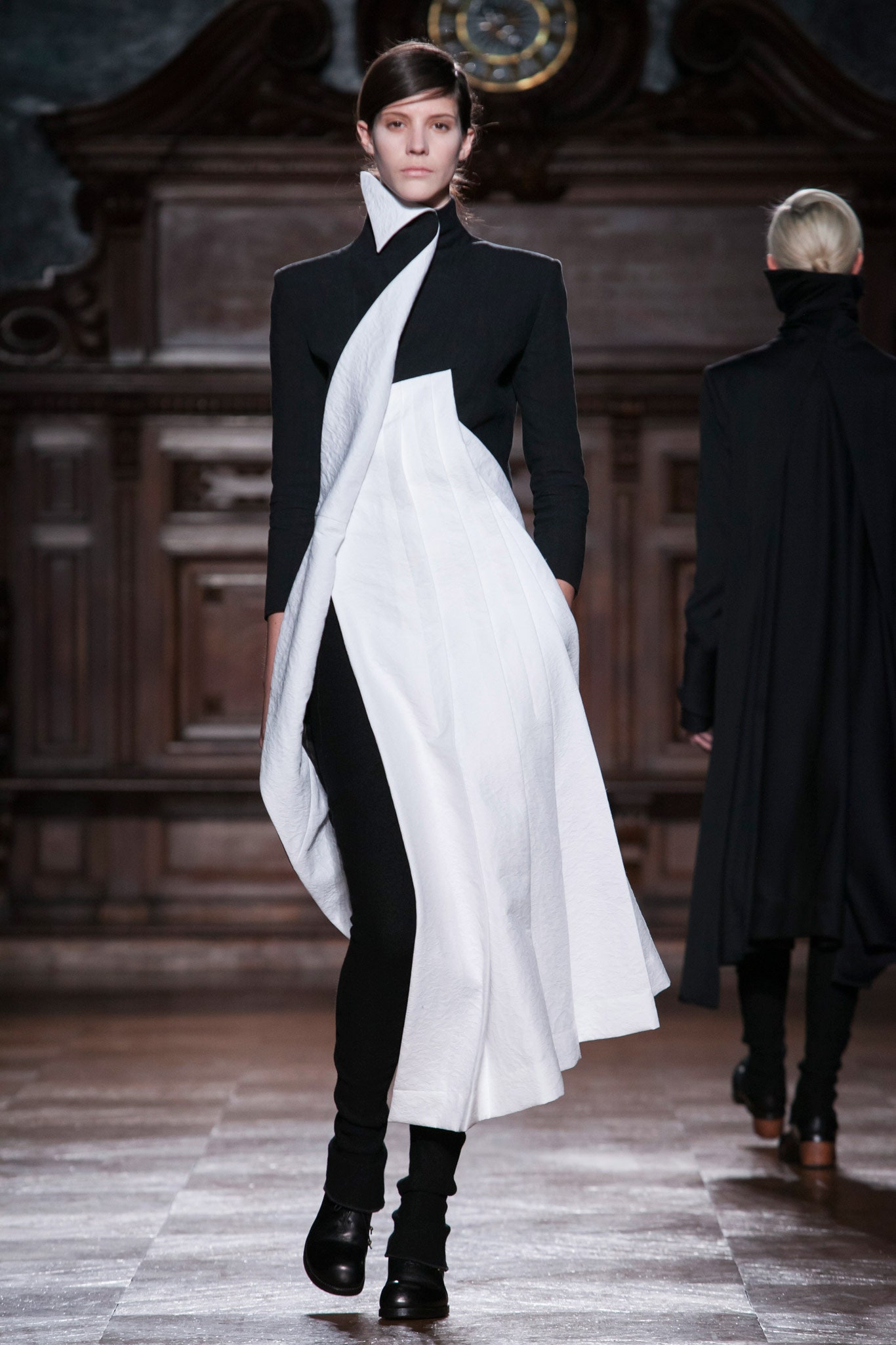 black and white asymmetric dress