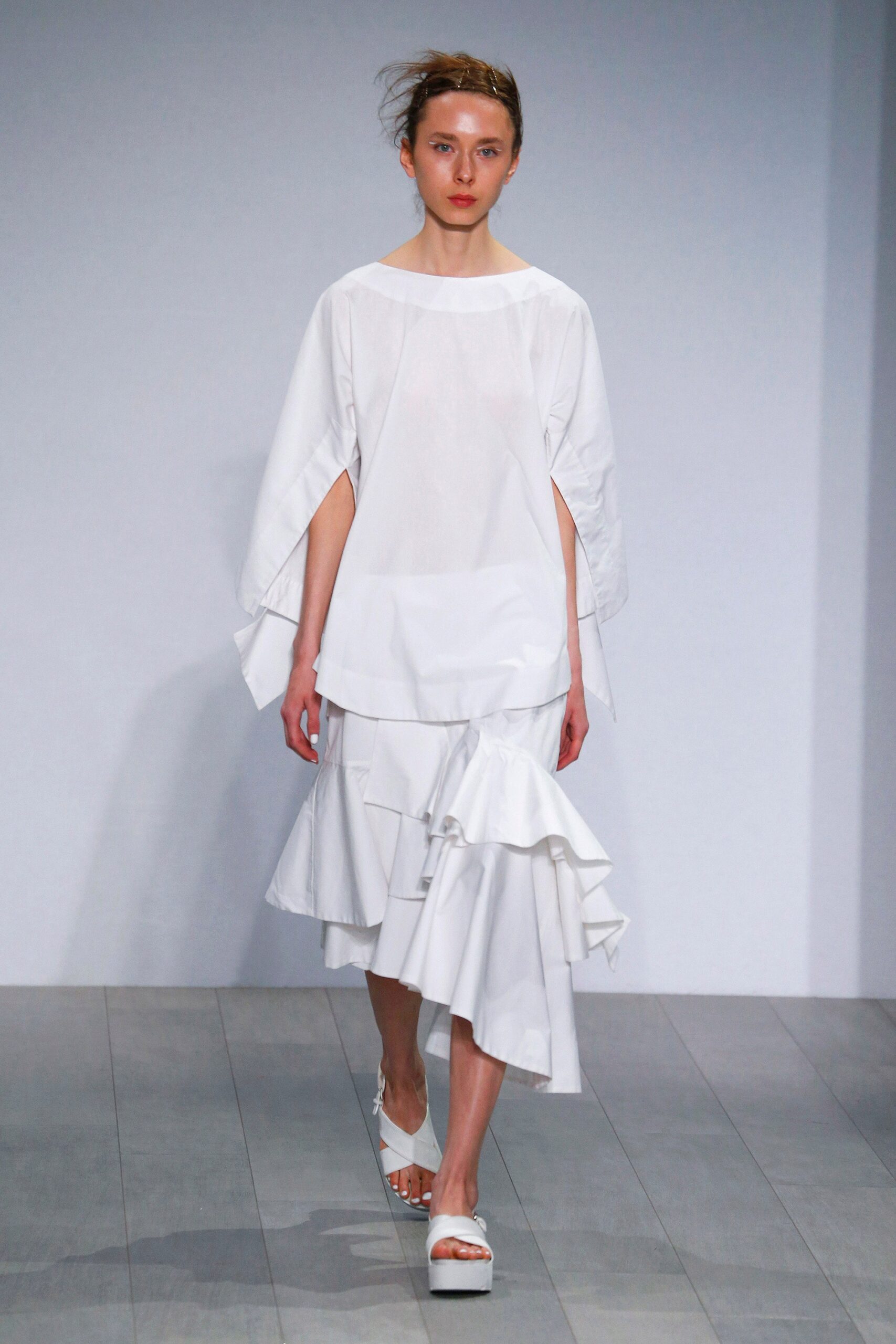 white relaxed midi dress