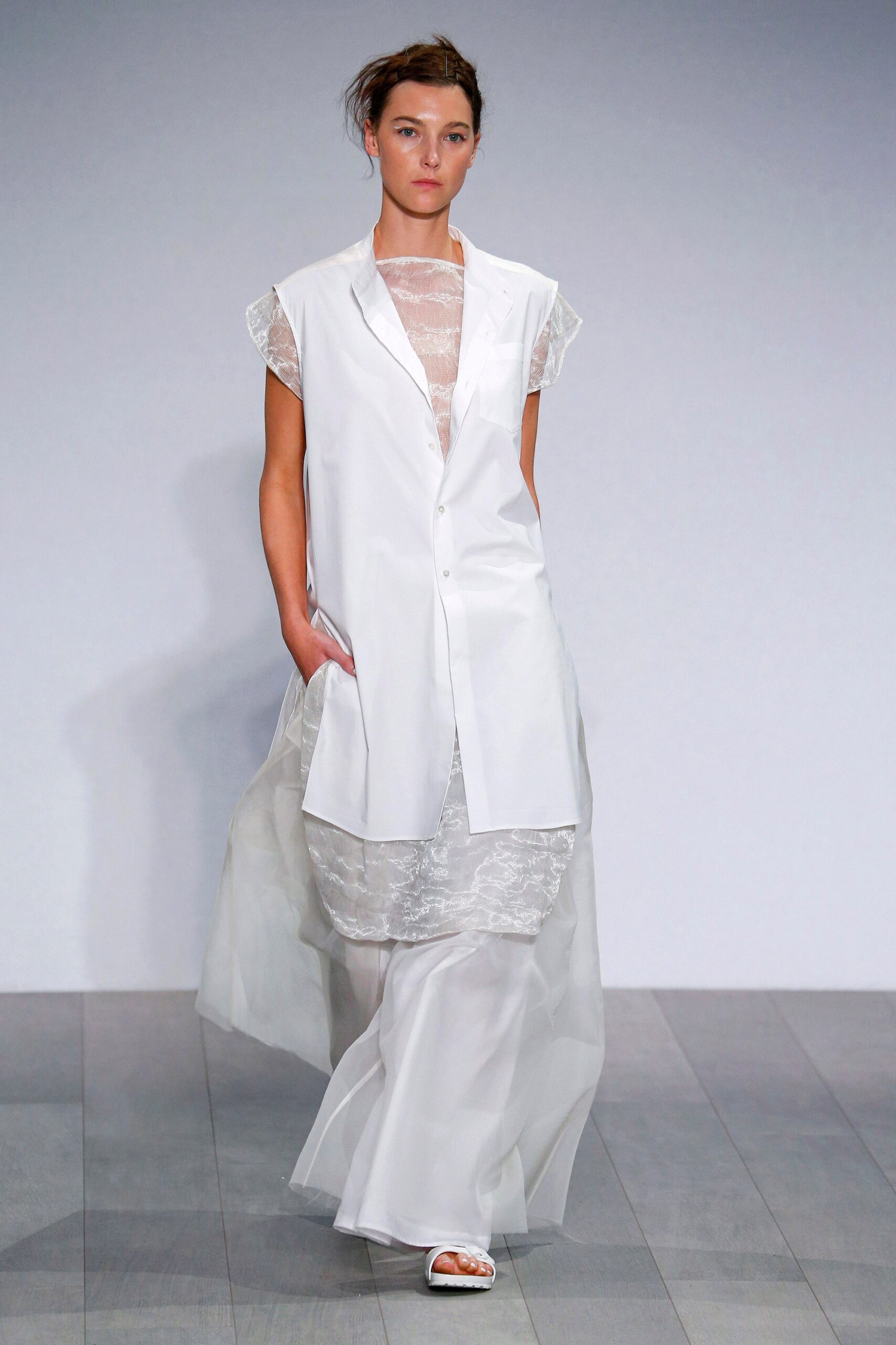 white layered maxi dress and shirt