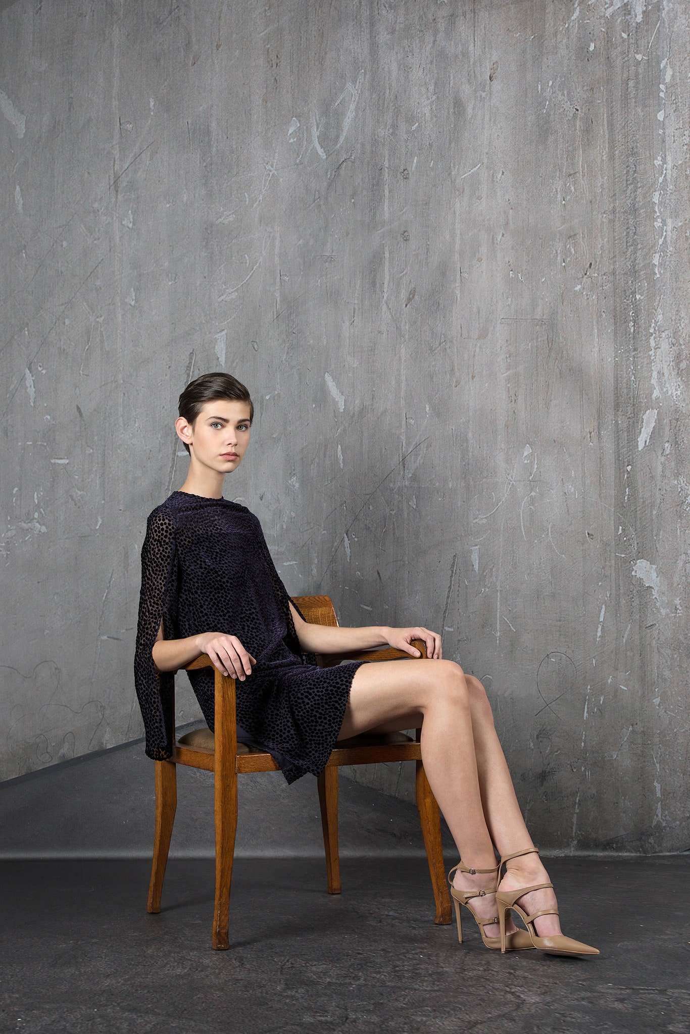 black silk sleeveless high-neck fitted layered mini dress