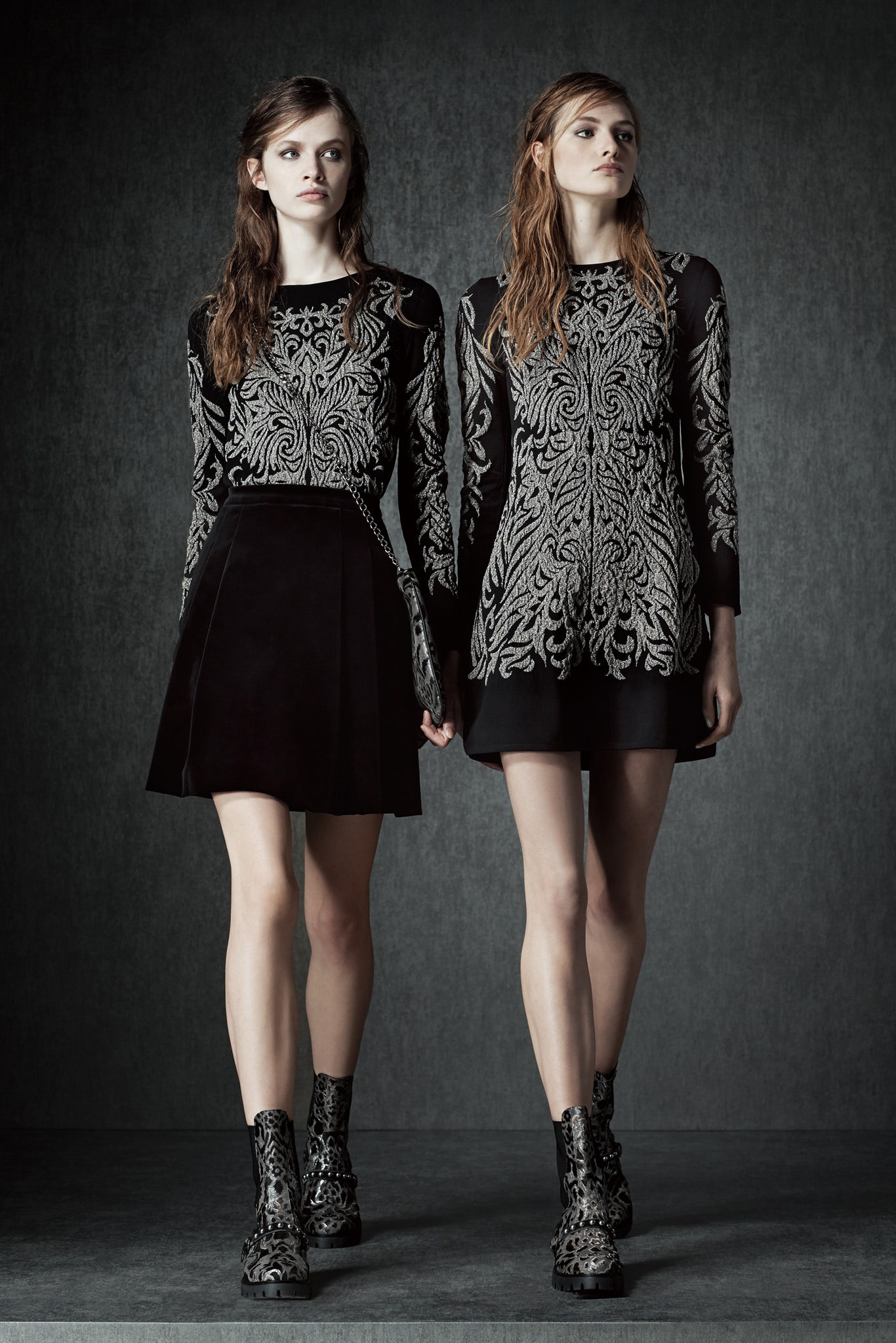 black embroidered mini dresses