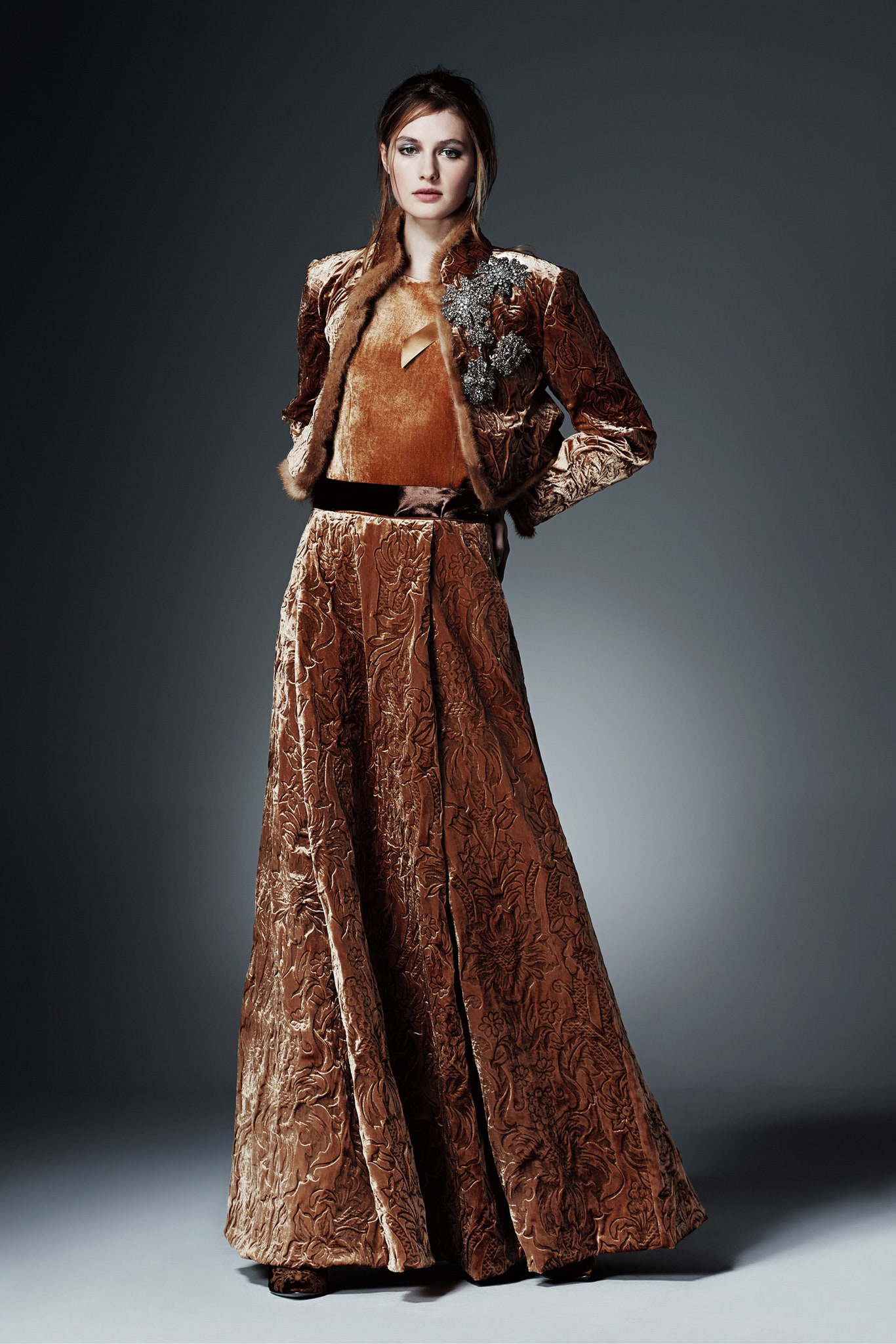 brown velvet tailored blazer