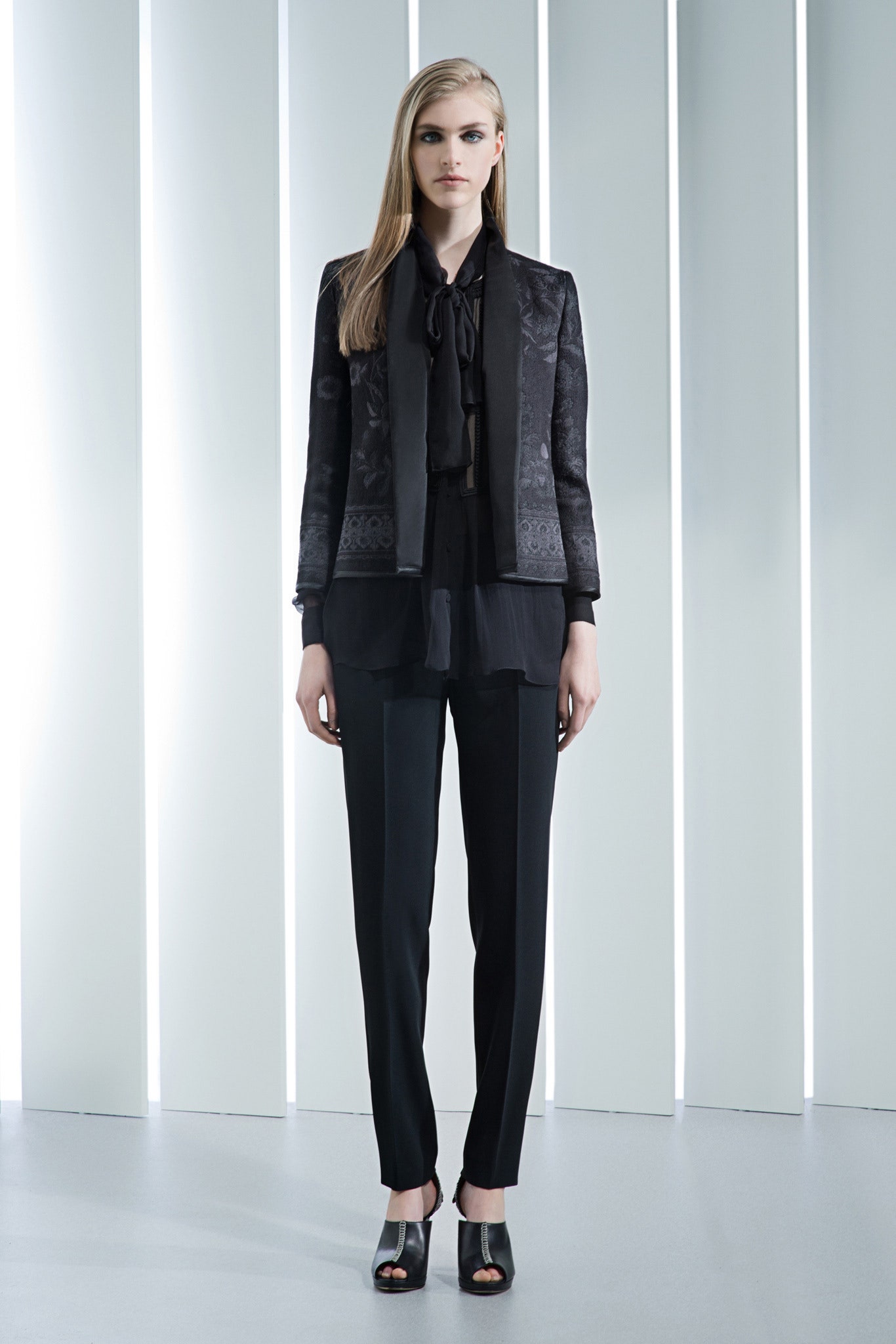 black silk tailored blazer and pants