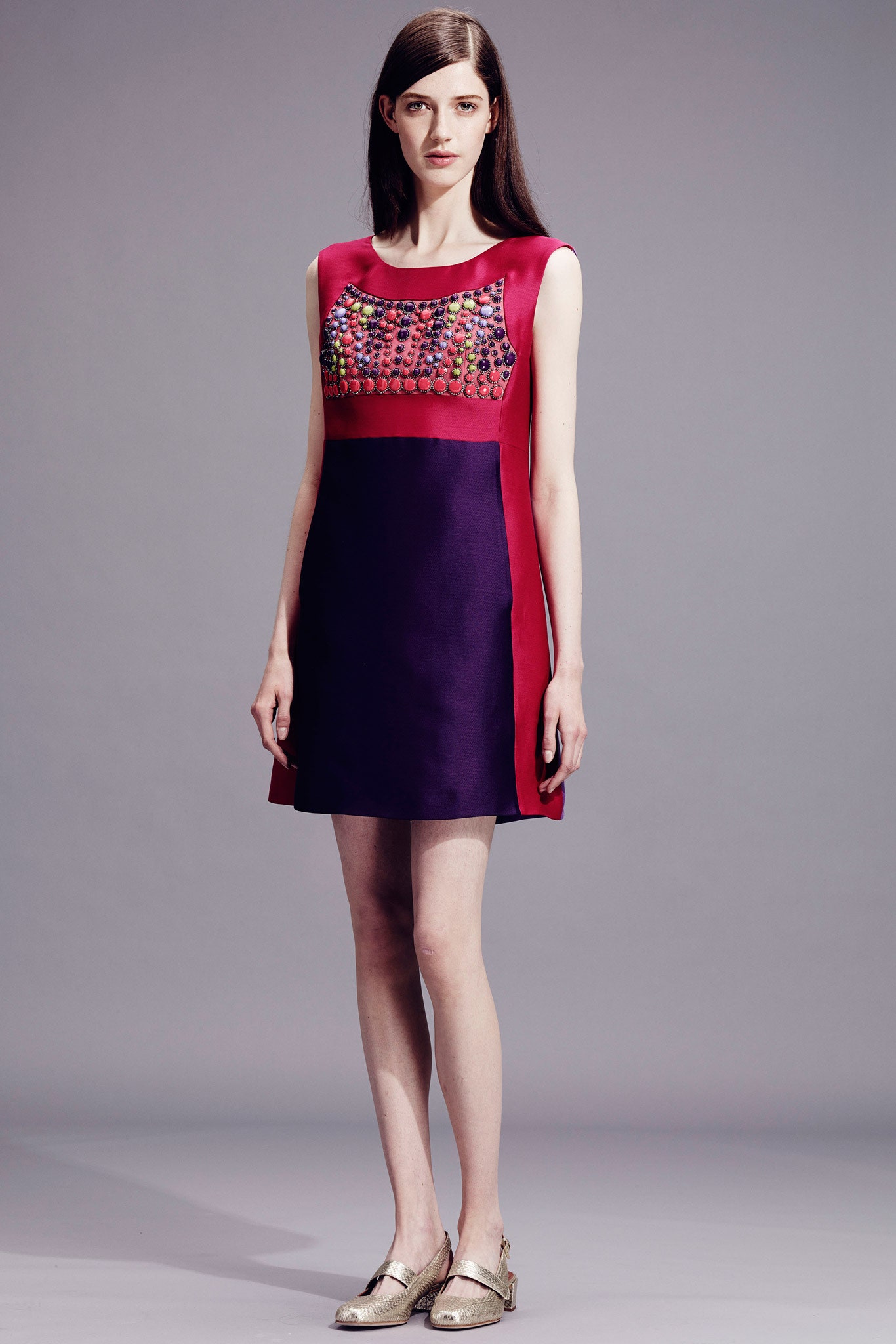 color-blocked mini dress