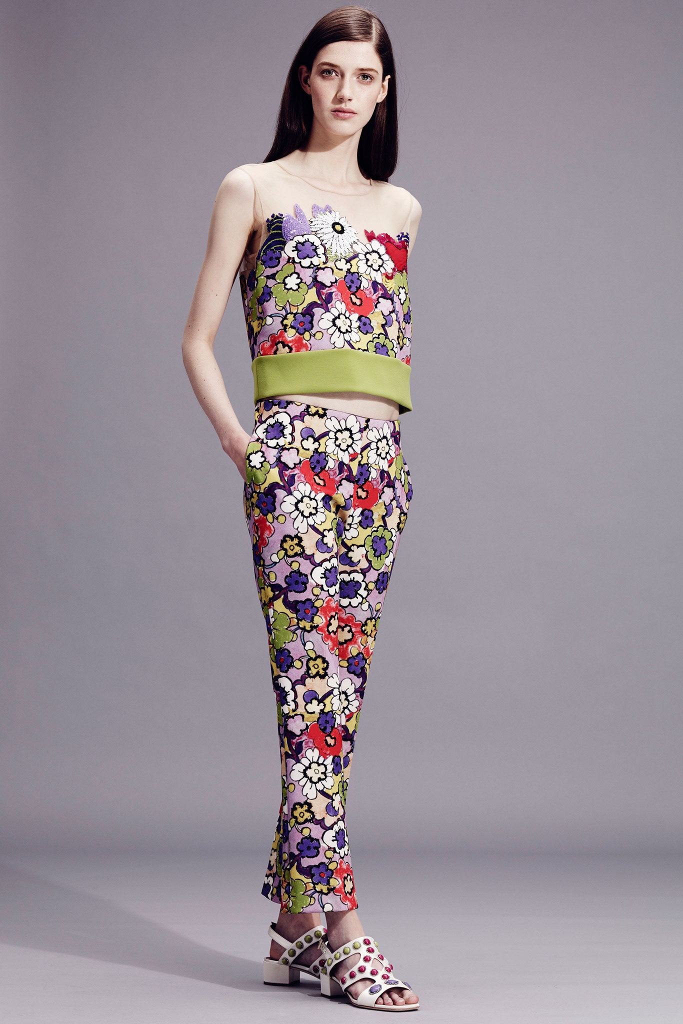 floral fitted top and pants