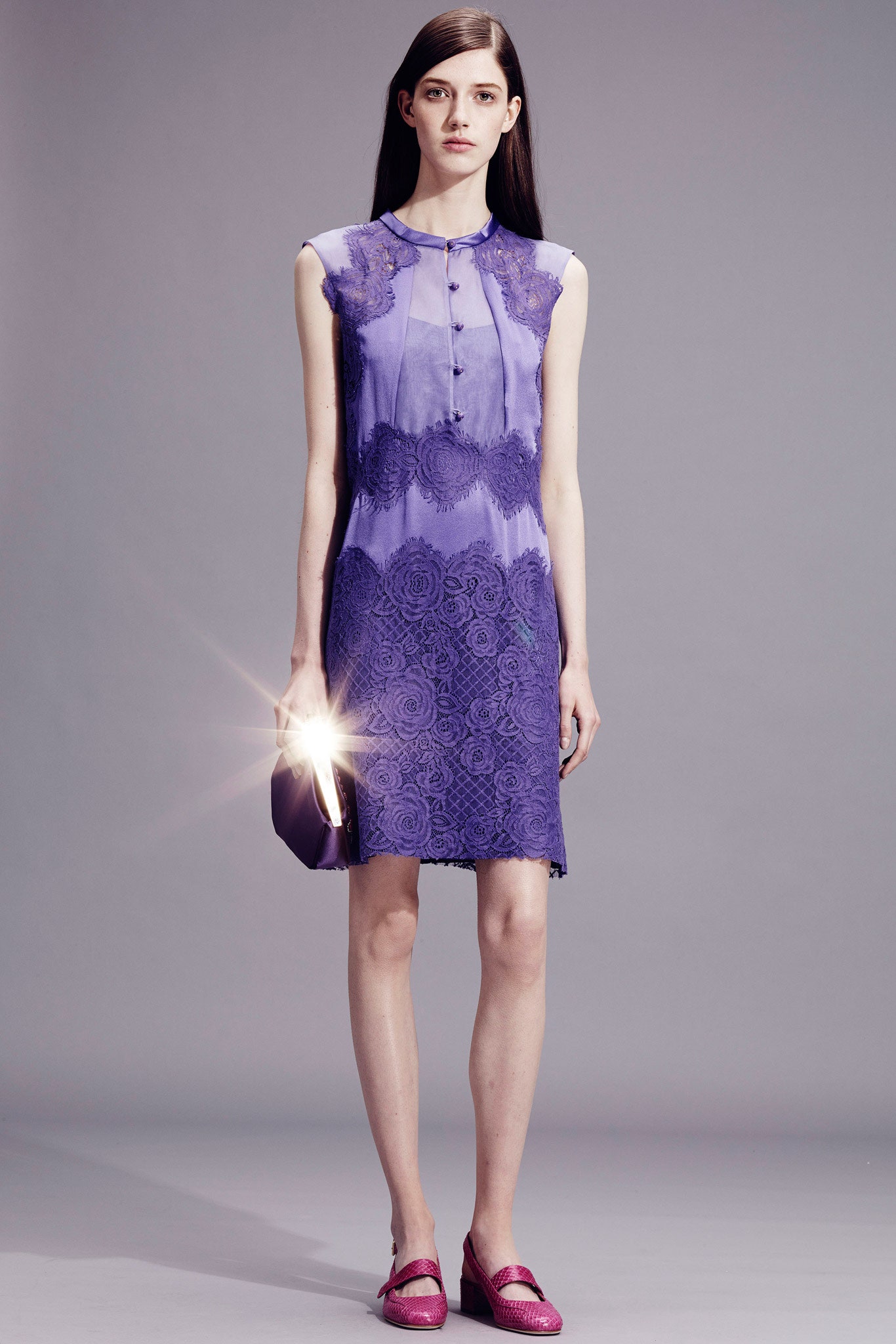 purple silk sleeveless dress