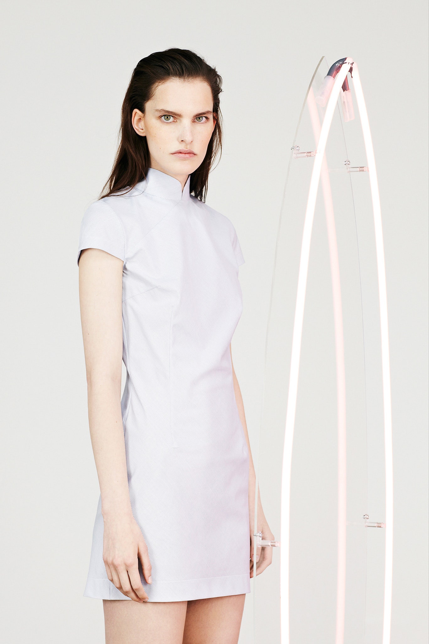 white fitted mini dress