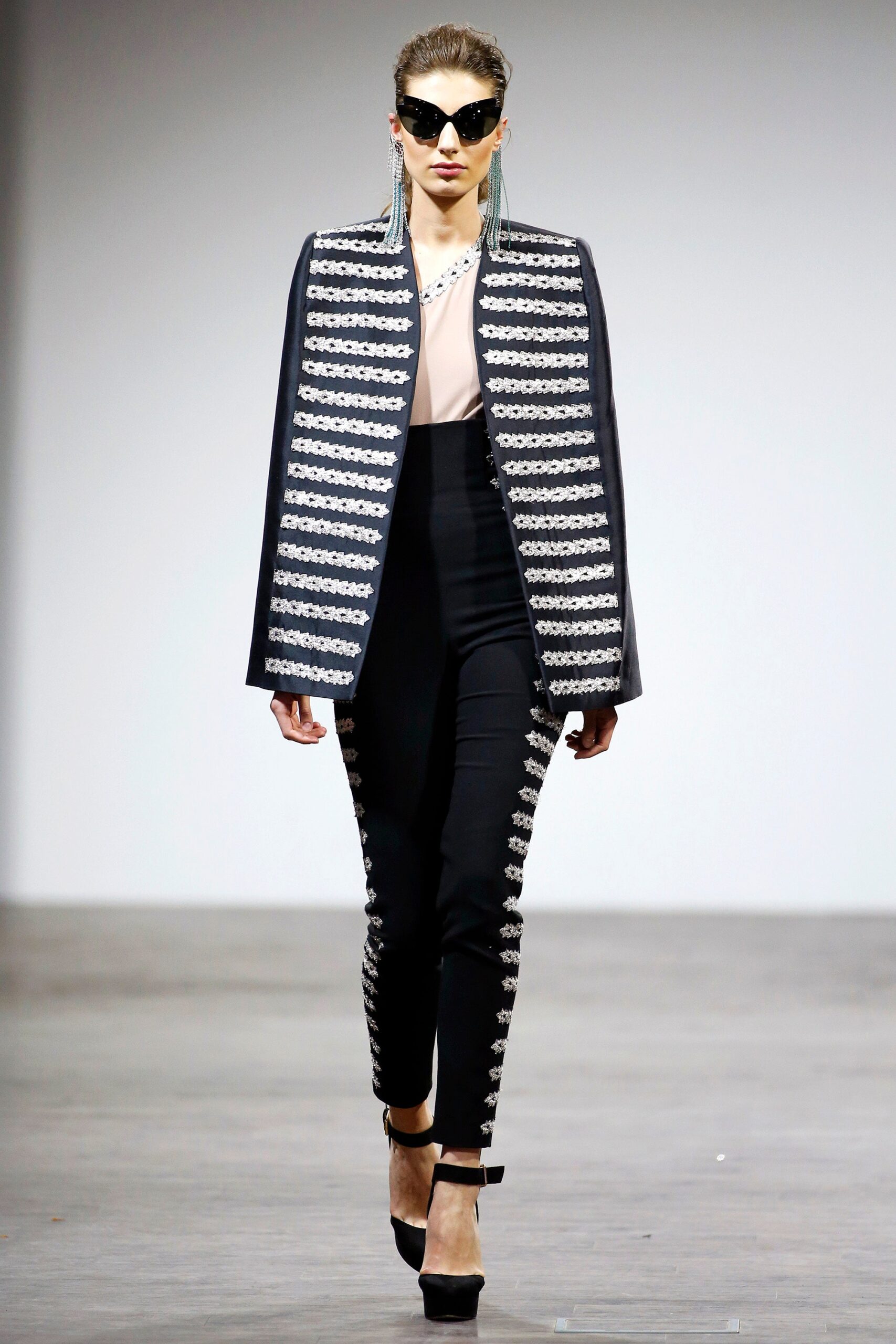 black and white tailored blazer