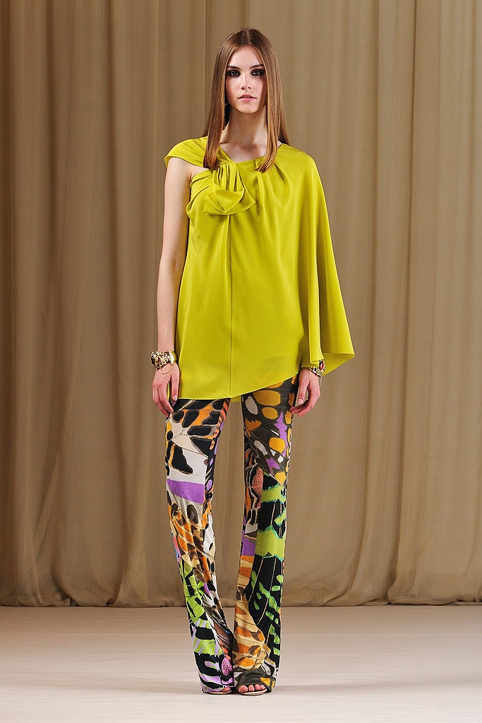 yellow sleeveless asymmetric relaxed draped top