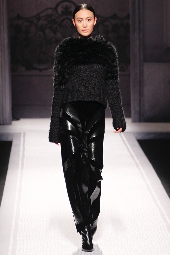 black vinyl fitted flared shiny pants