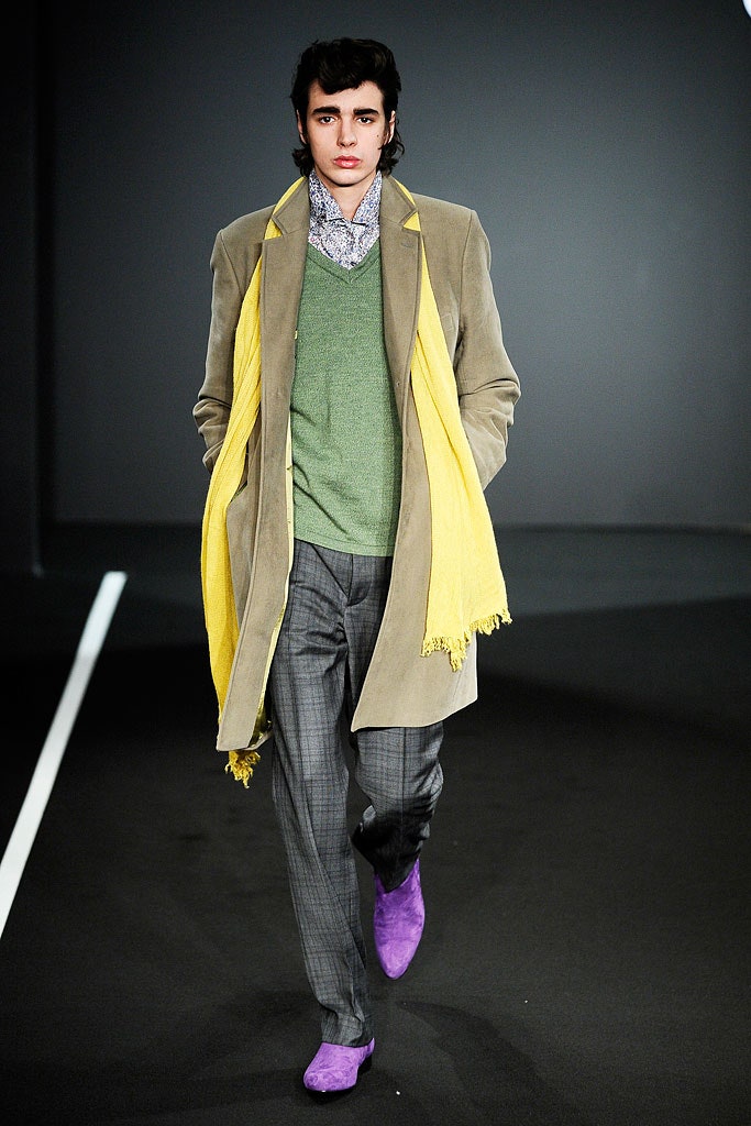 yellow fringed scarf