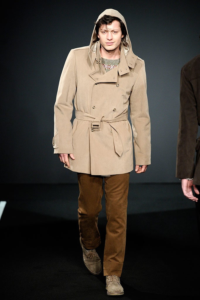 beige cotton long-sleeve hooded relaxed belted coat