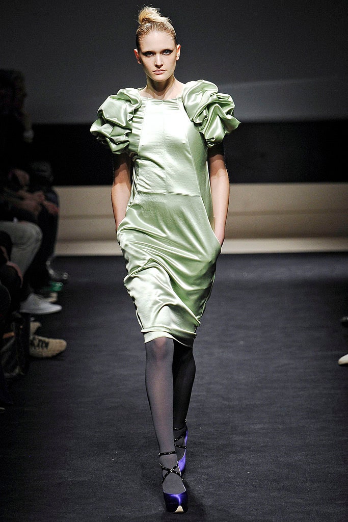 green silk midi dress
