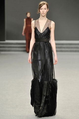 black silk tulle gown