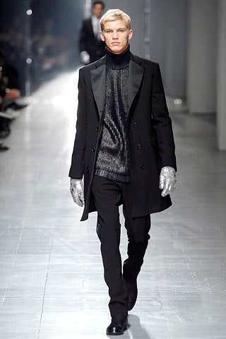 black tailored coat with sweater