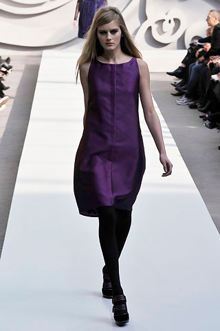 fitted purple silk dress