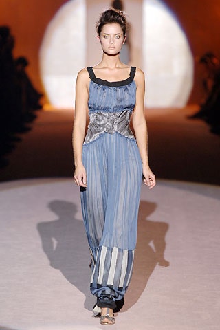blue silk pleated maxi dress