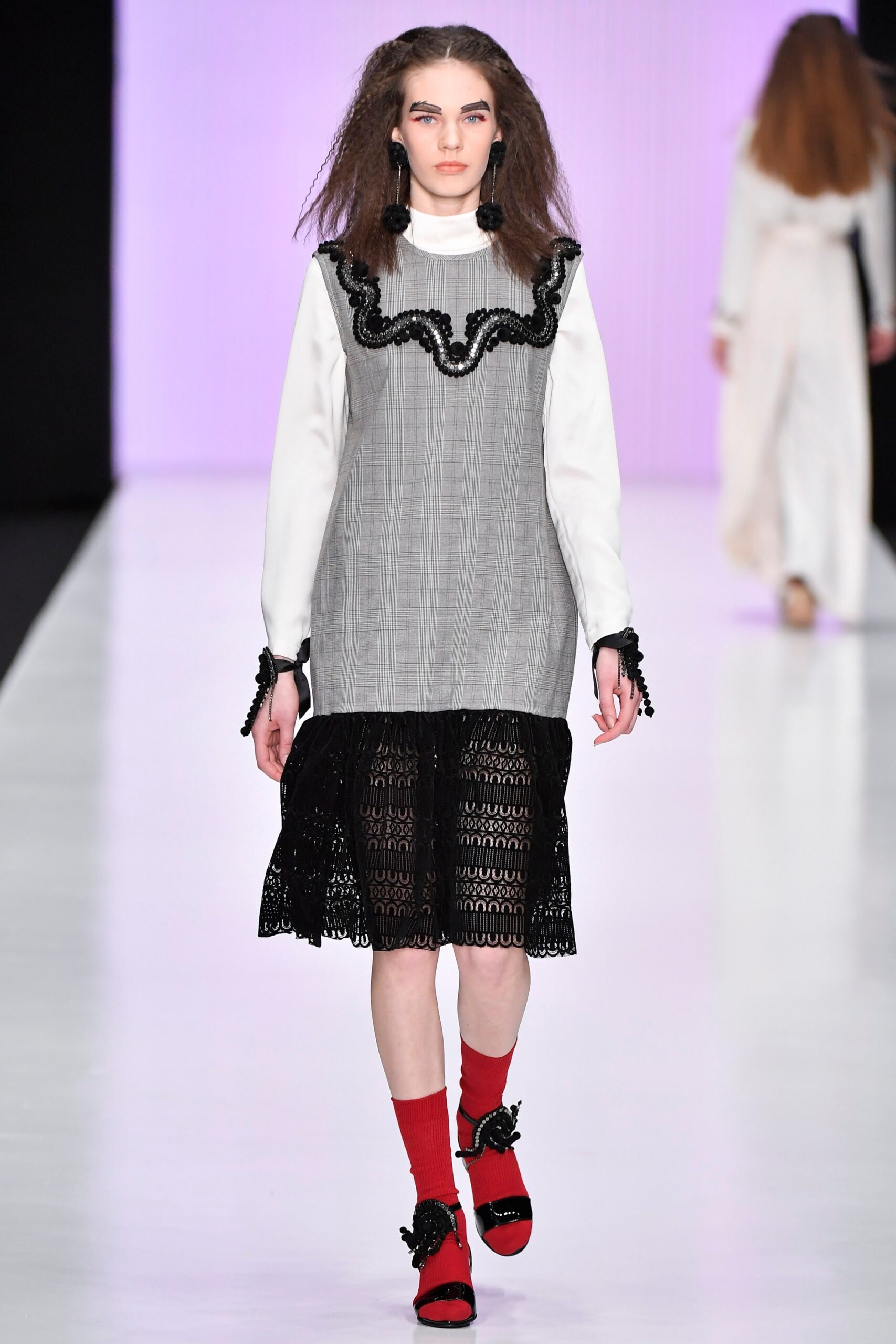 gray and black layered dress