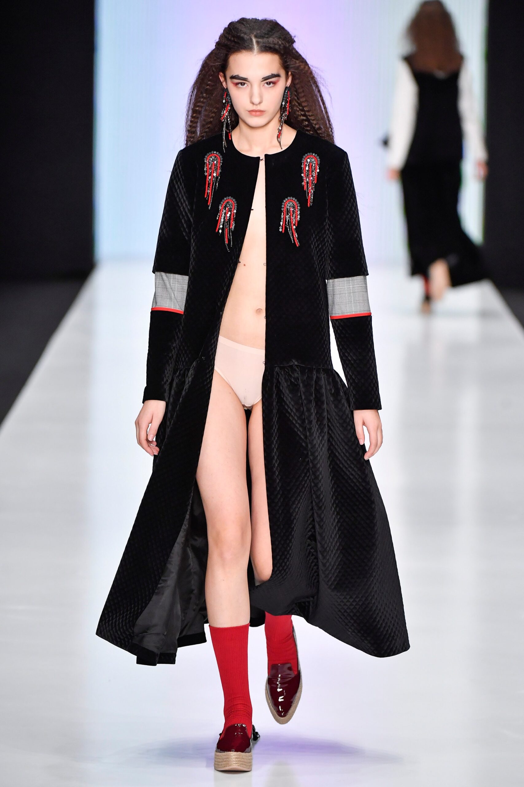 black velvet embroidered coat