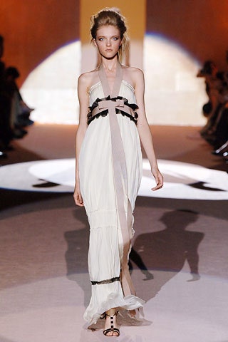 white silk sleeveless gown
