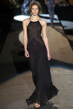black chiffon sleeveless gown