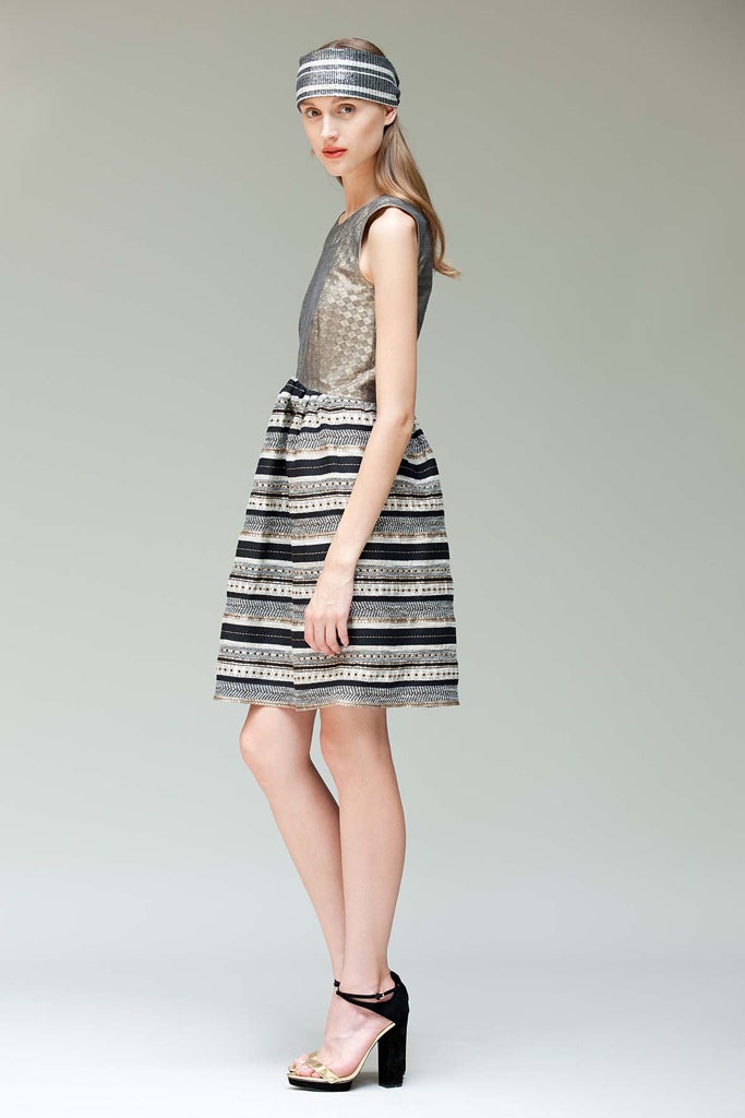 striped mini dress with hat