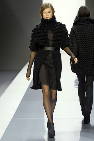 black mini dress with oversized coat